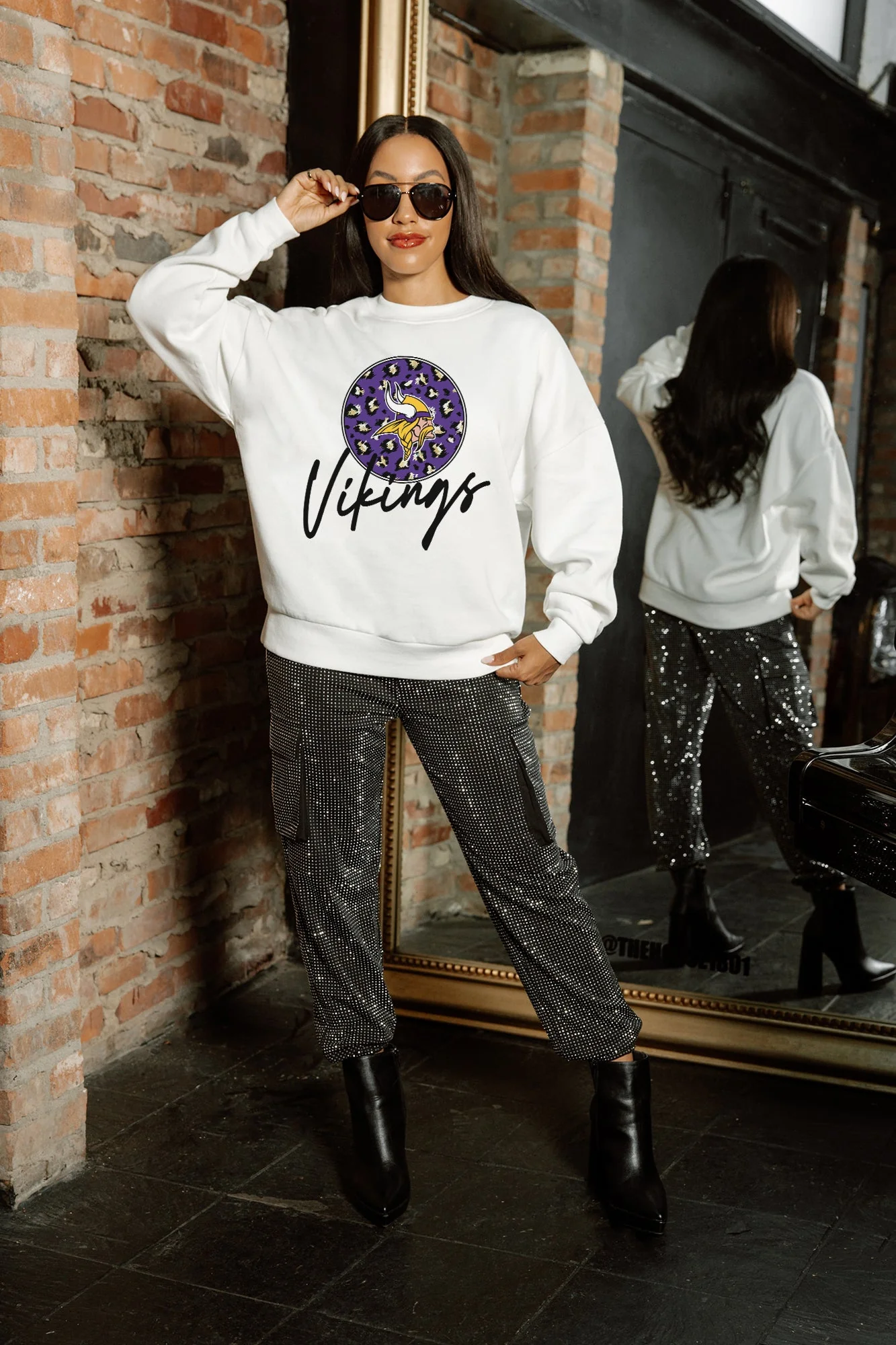 MINNESOTA VIKINGS WILD BREAKTHROUGH PREMIUM FLEECE CREWNECK PULLOVER