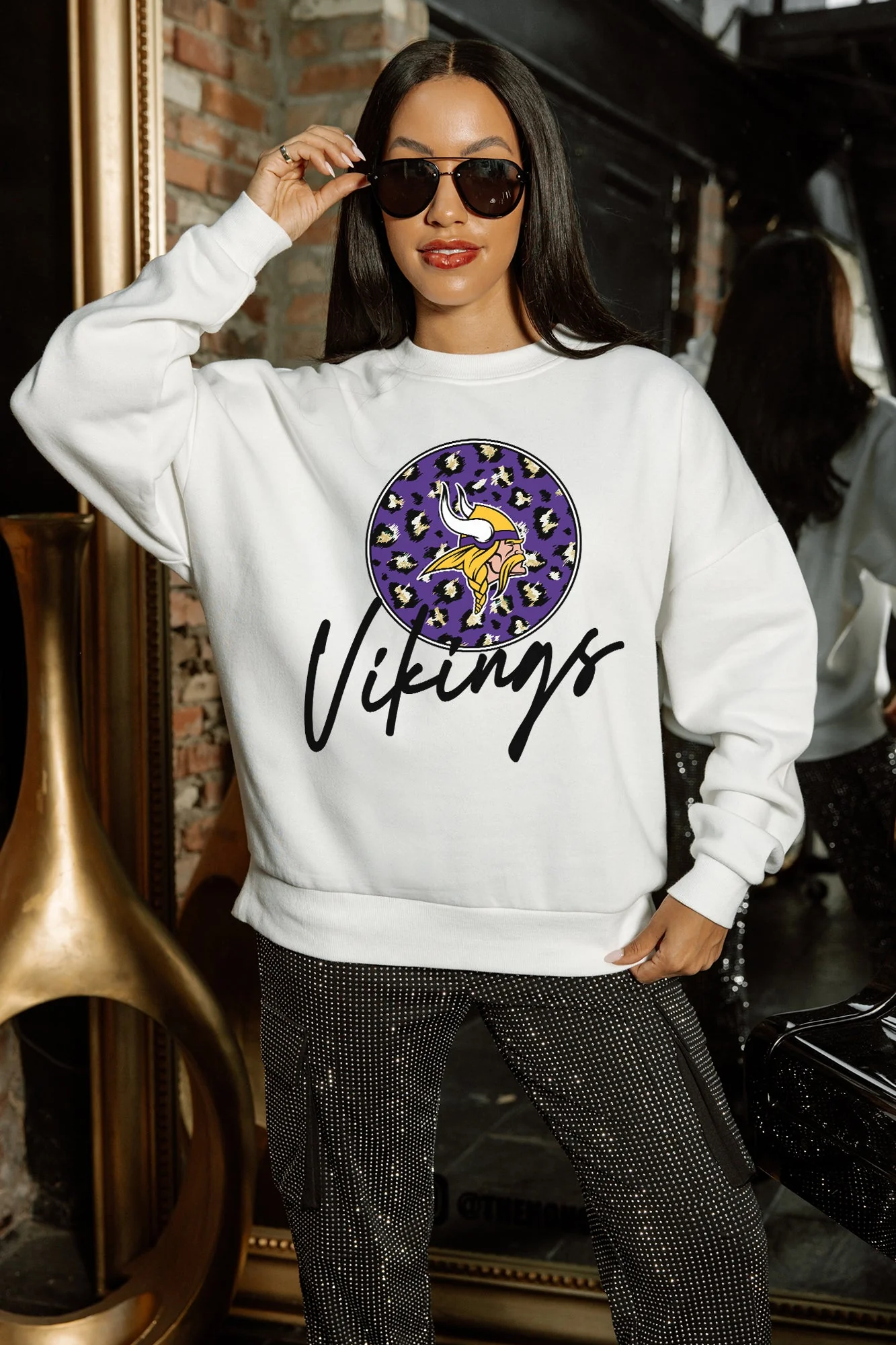 MINNESOTA VIKINGS WILD BREAKTHROUGH PREMIUM FLEECE CREWNECK PULLOVER - Image 3