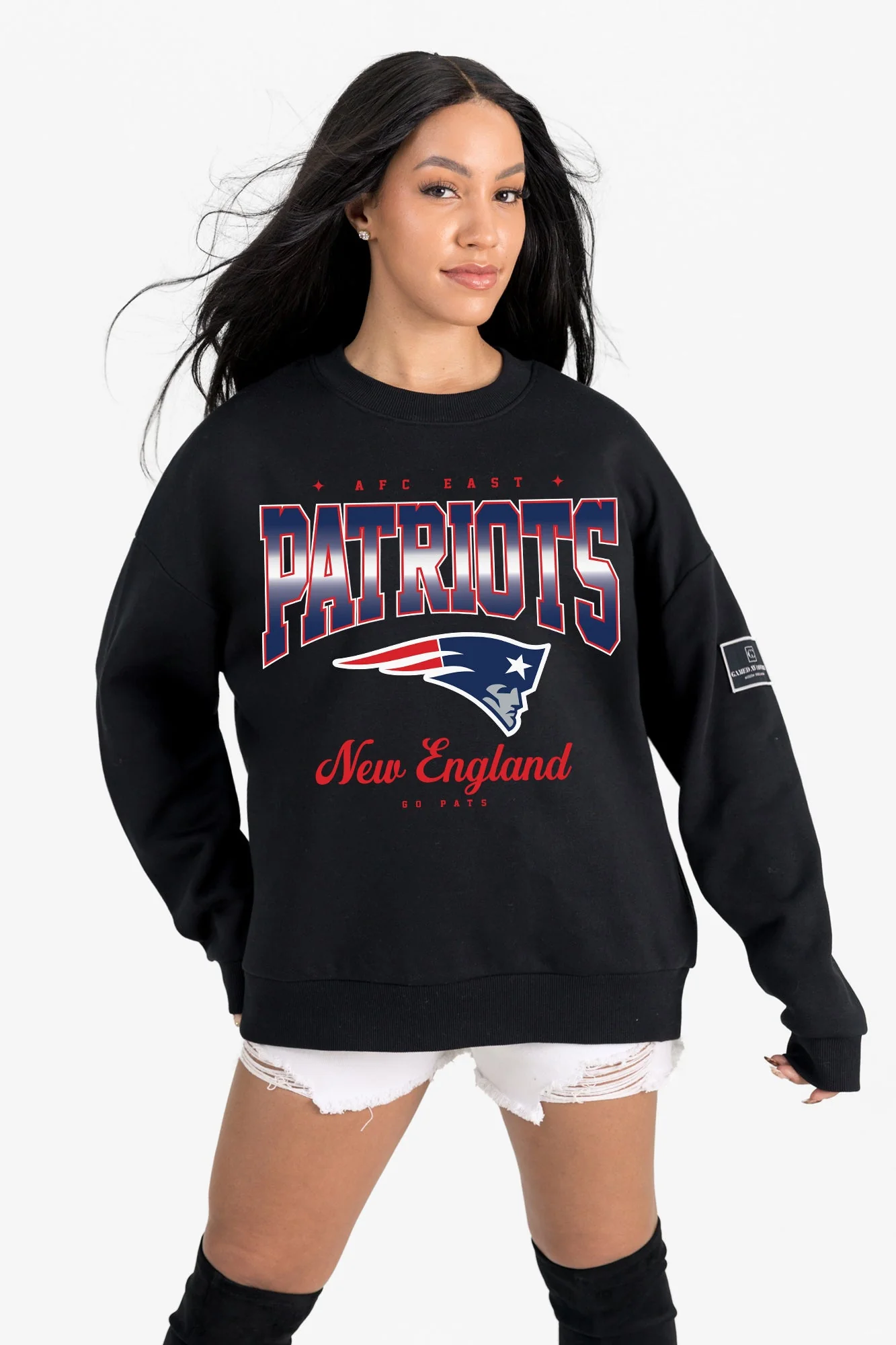 NEW ENGLAND PATRIOTS POWERHOUSE PLAY BLACK LABEL PREMIUM FLEECE CREW SWEATSHIRT - Image 6