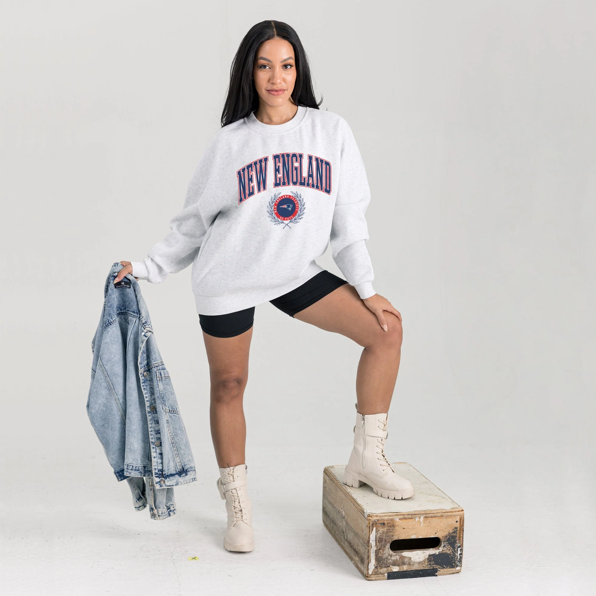 NEW ENGLAND PATRIOTS TRADITION REFINED PREMIUM FLEECE CREWNECK PULLOVER - Image 6