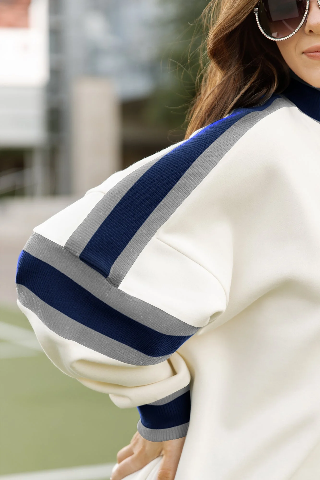 NEW ENGLAND PATRIOTS VIVID MOTION COLORBLOCK TURTLENECK PULLOVER - Image 3