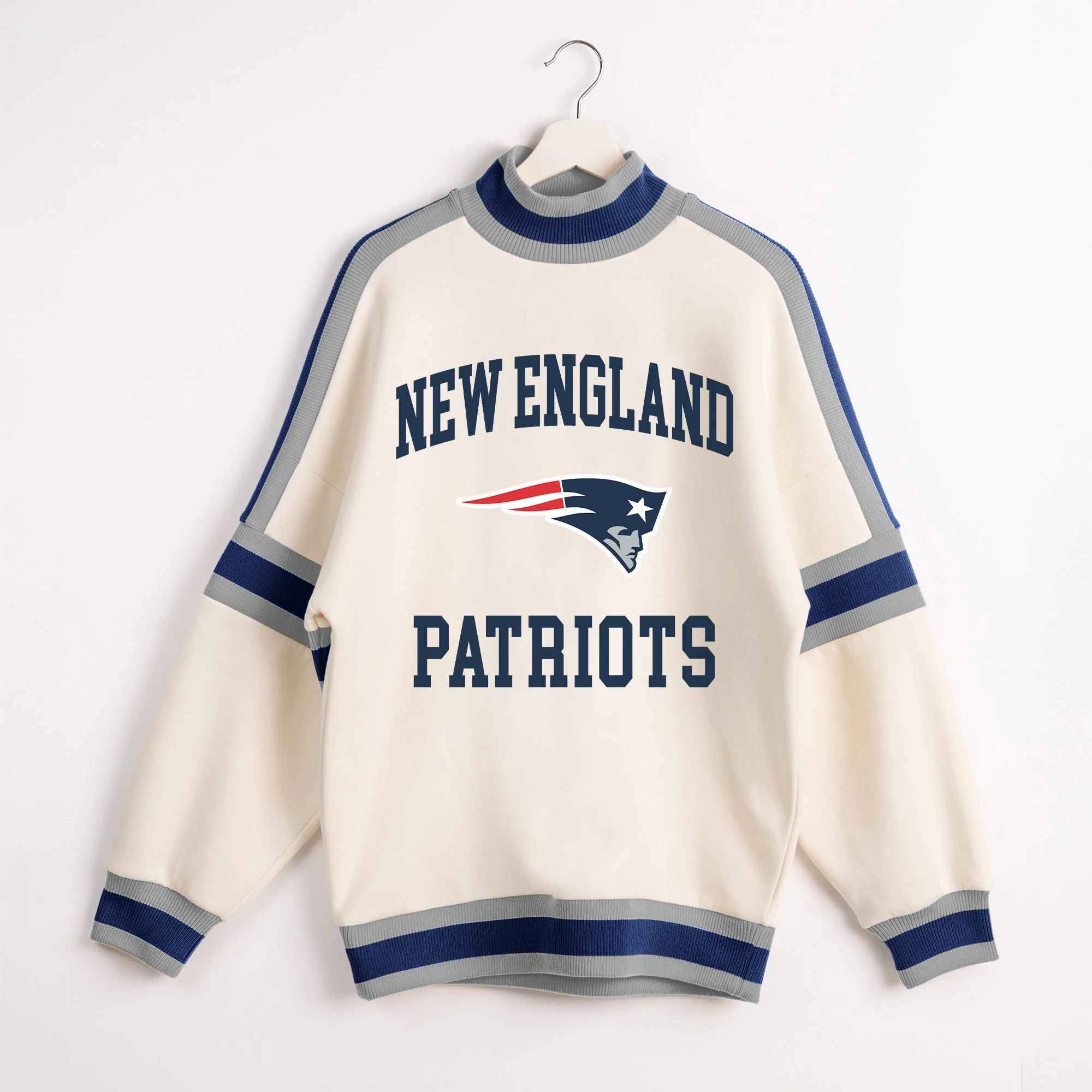 NEW ENGLAND PATRIOTS VIVID MOTION COLORBLOCK TURTLENECK PULLOVER - Image 8