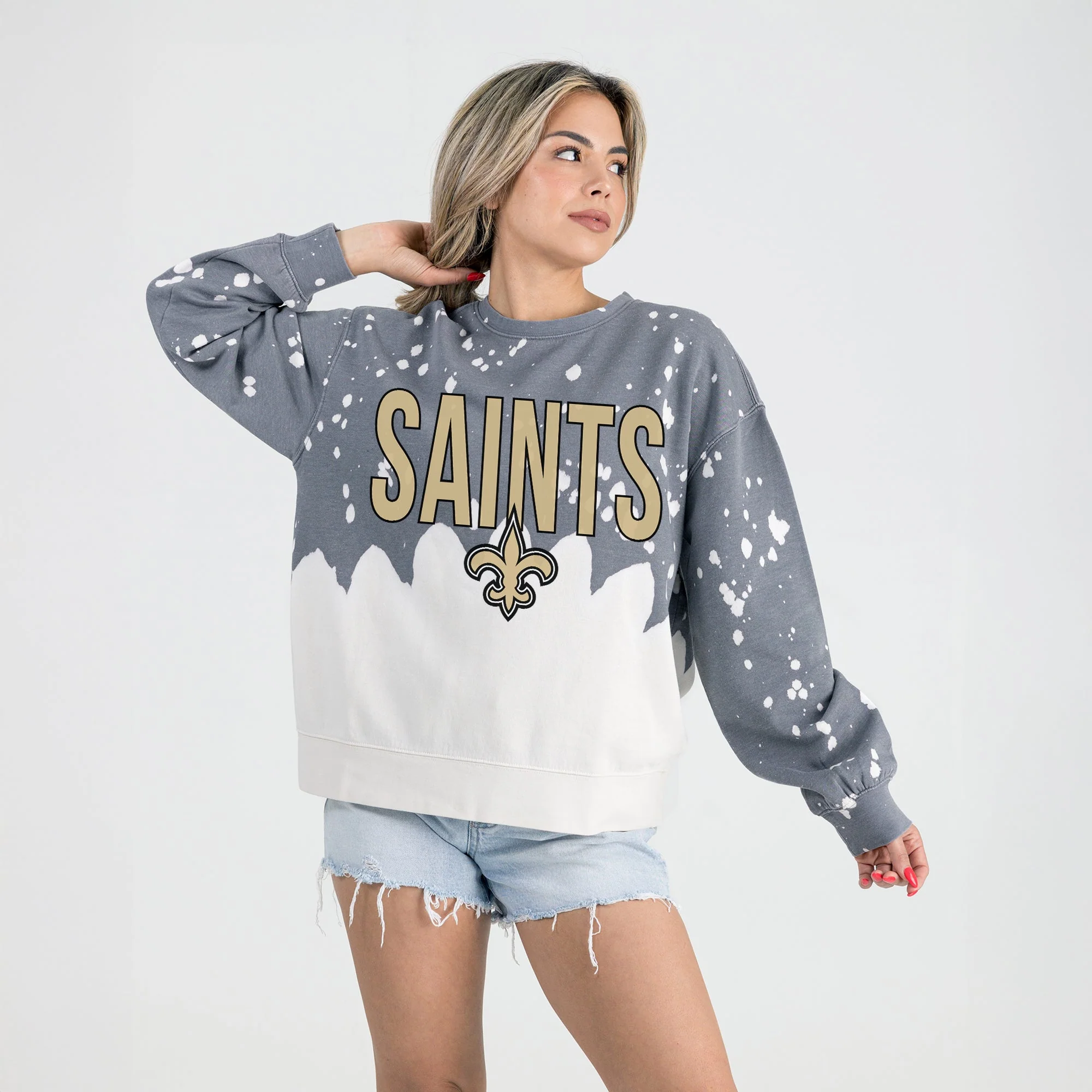 NEW ORLEANS SAINTS CASUAL FAN LONG-SLEEVE FRENCH TERRY PULLOVER - Image 3