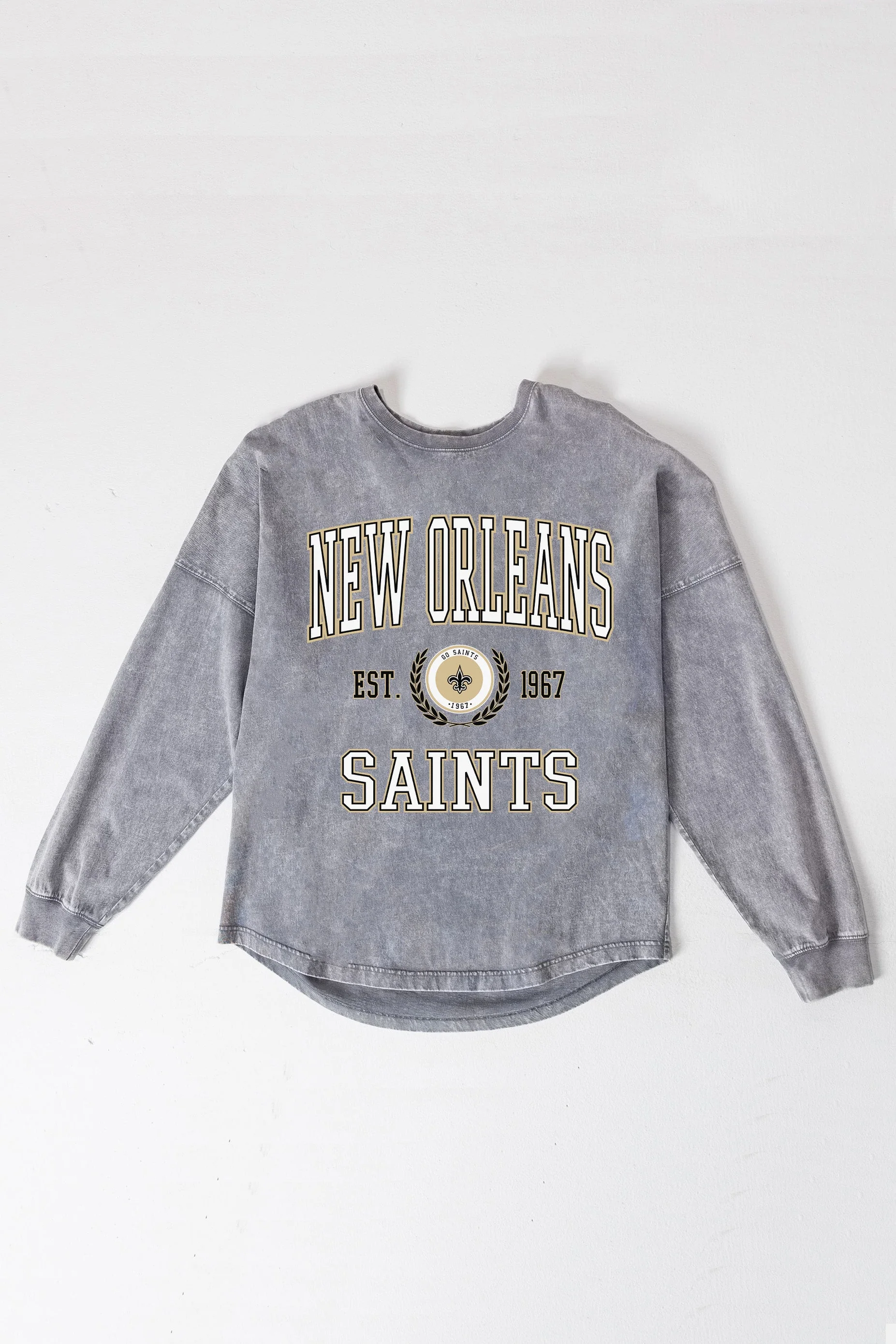 NEW ORLEANS SAINTS FINAL SCORE FADED WASH PULLOVER - Image 8