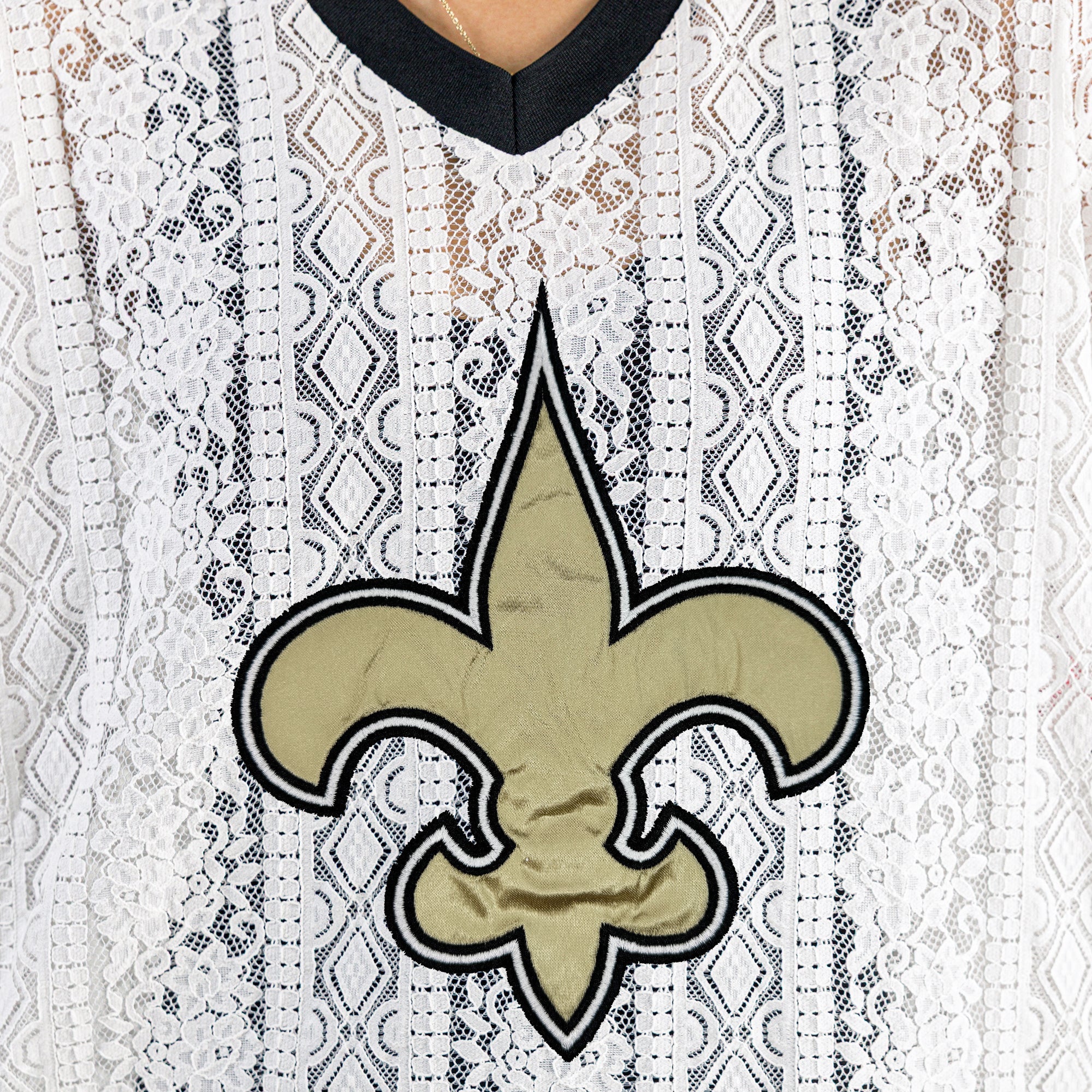 NEW ORLEANS SAINTS HIGH NOTE LACE FASHION TOP - Image 9