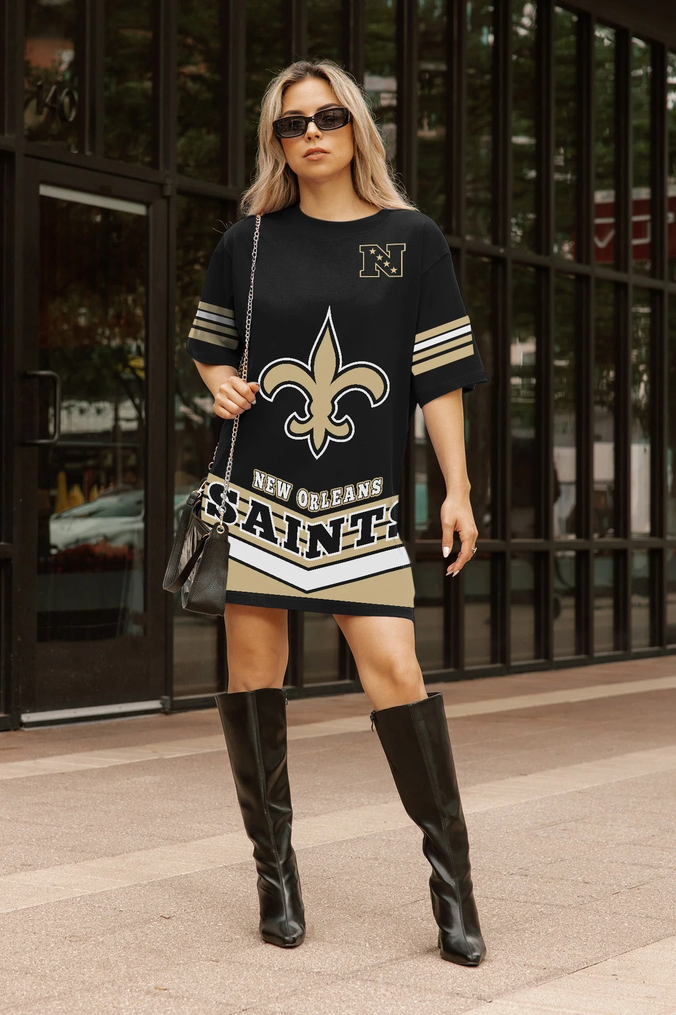 NEW ORLEANS SAINTS PERFECT SCORE RETRO T-SHIRT DRESS