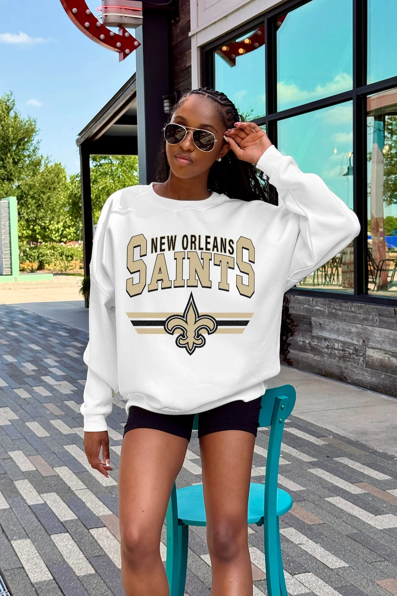 NEW ORLEANS SAINTS SWIFT STRIKE PREMIUM FLEECE CREWNECK PULLOVER - Image 4