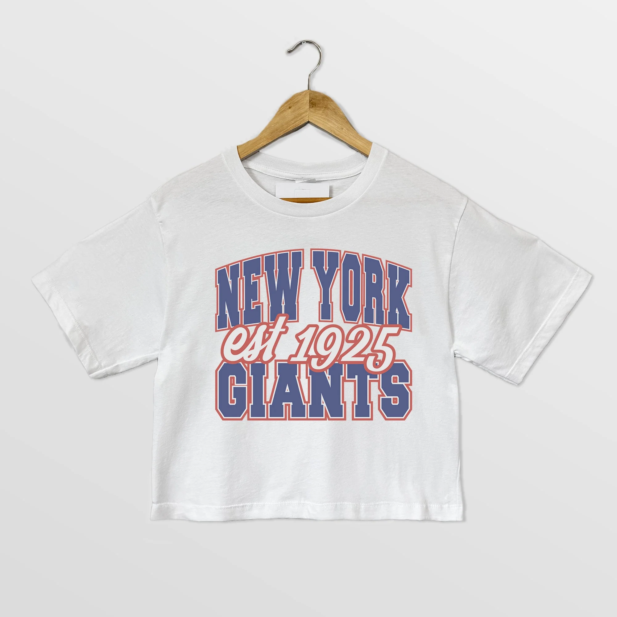 NEW YORK GIANTS DEEP ROOTS BOXY FIT CROPPED TEE