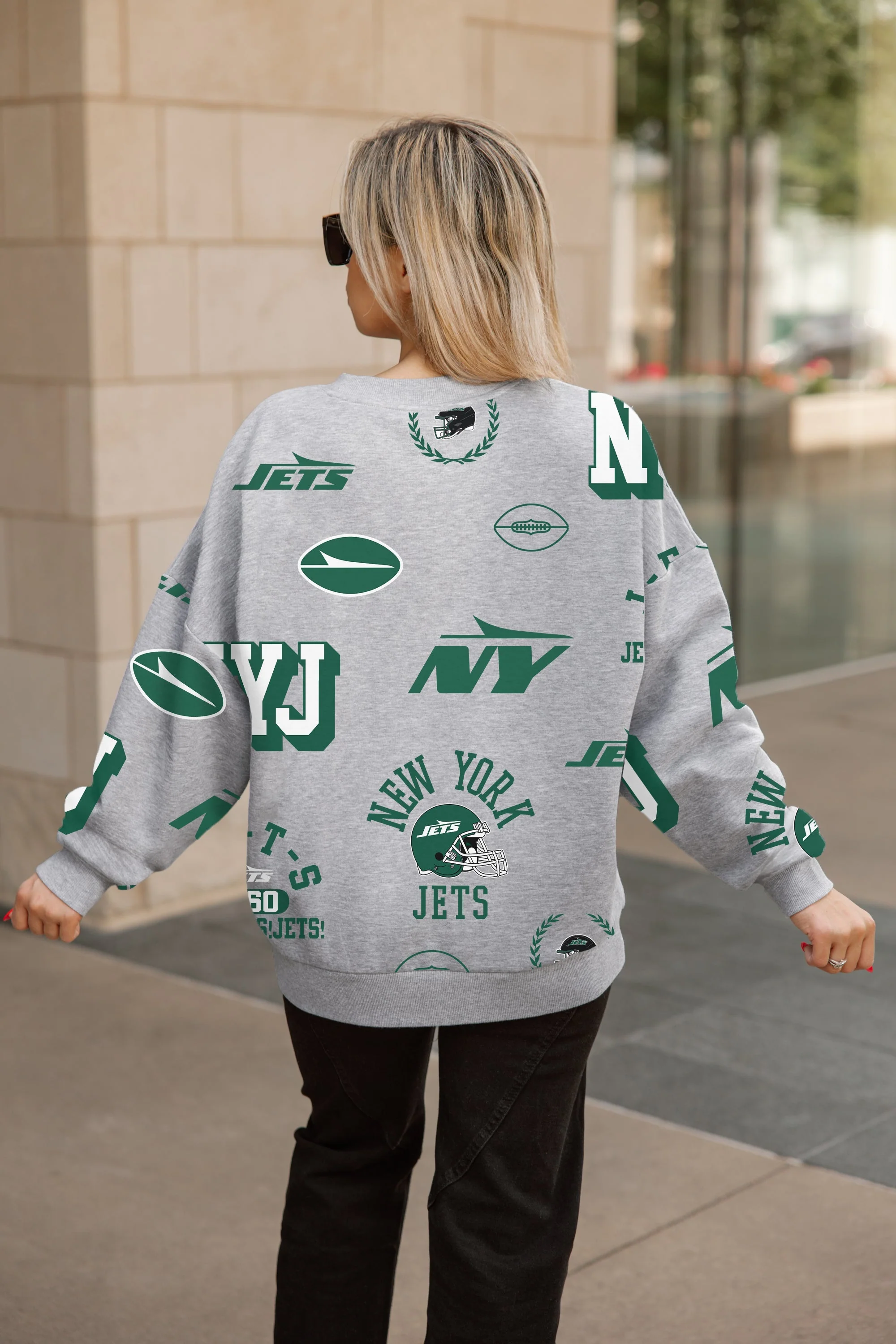 NEW YORK JETS ALWAYS ON REPEAT PREMIUM FLEECE CREW SWEATSHIRT - Image 6