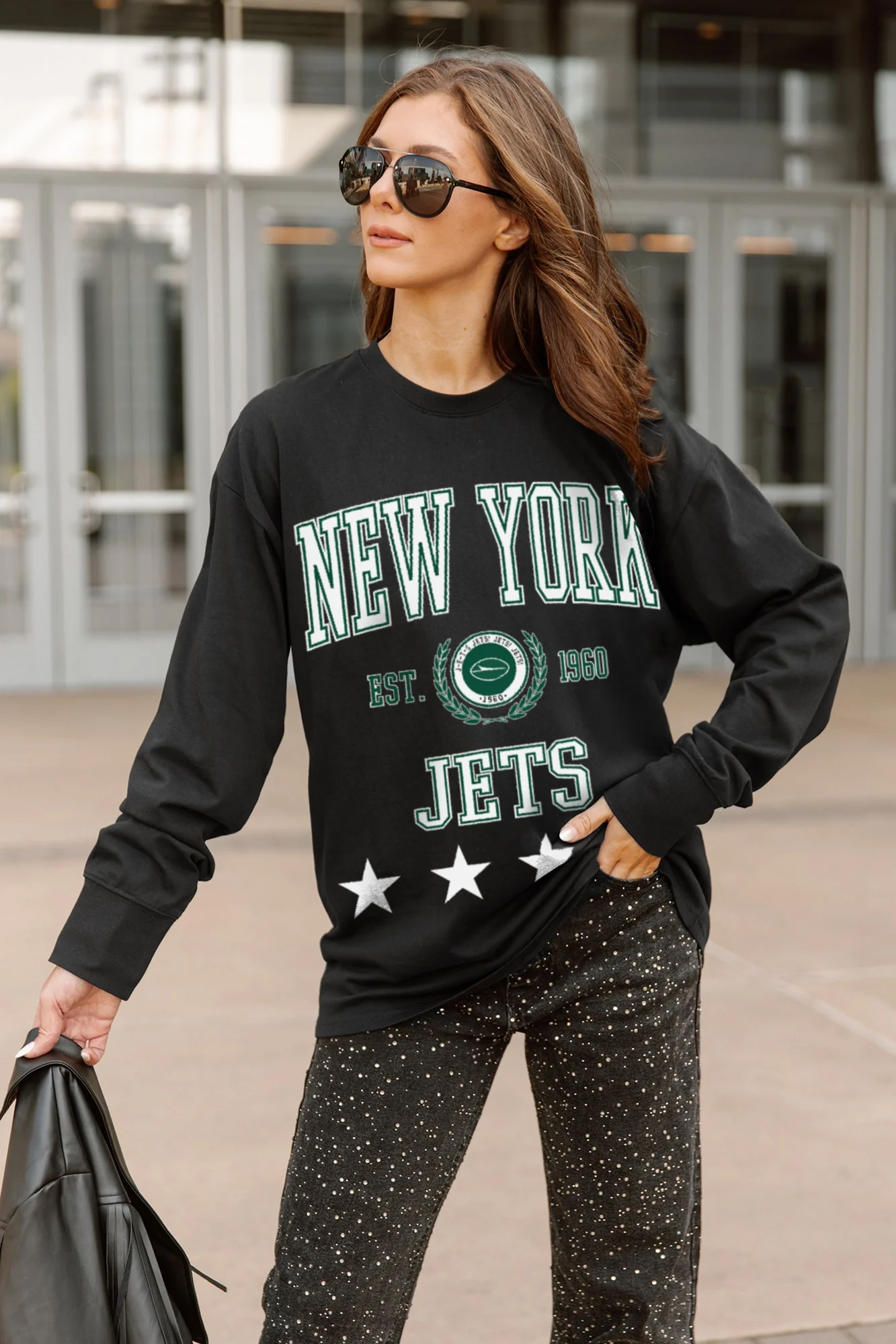 NEW YORK JETS EVERYDAY STAR ESSENTIAL RELAXED FIT LONG SLEEVE TEE - Image 2