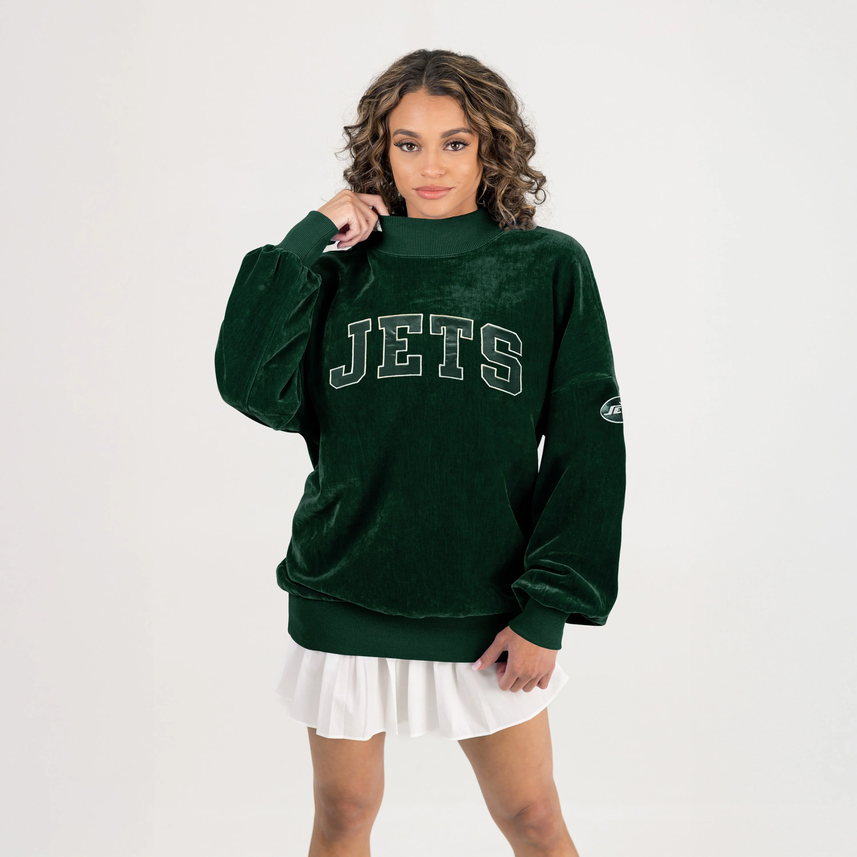 NEW YORK JETS MAKE A MOVE MOCK NECK CHENILLE PULLOVER - Image 4
