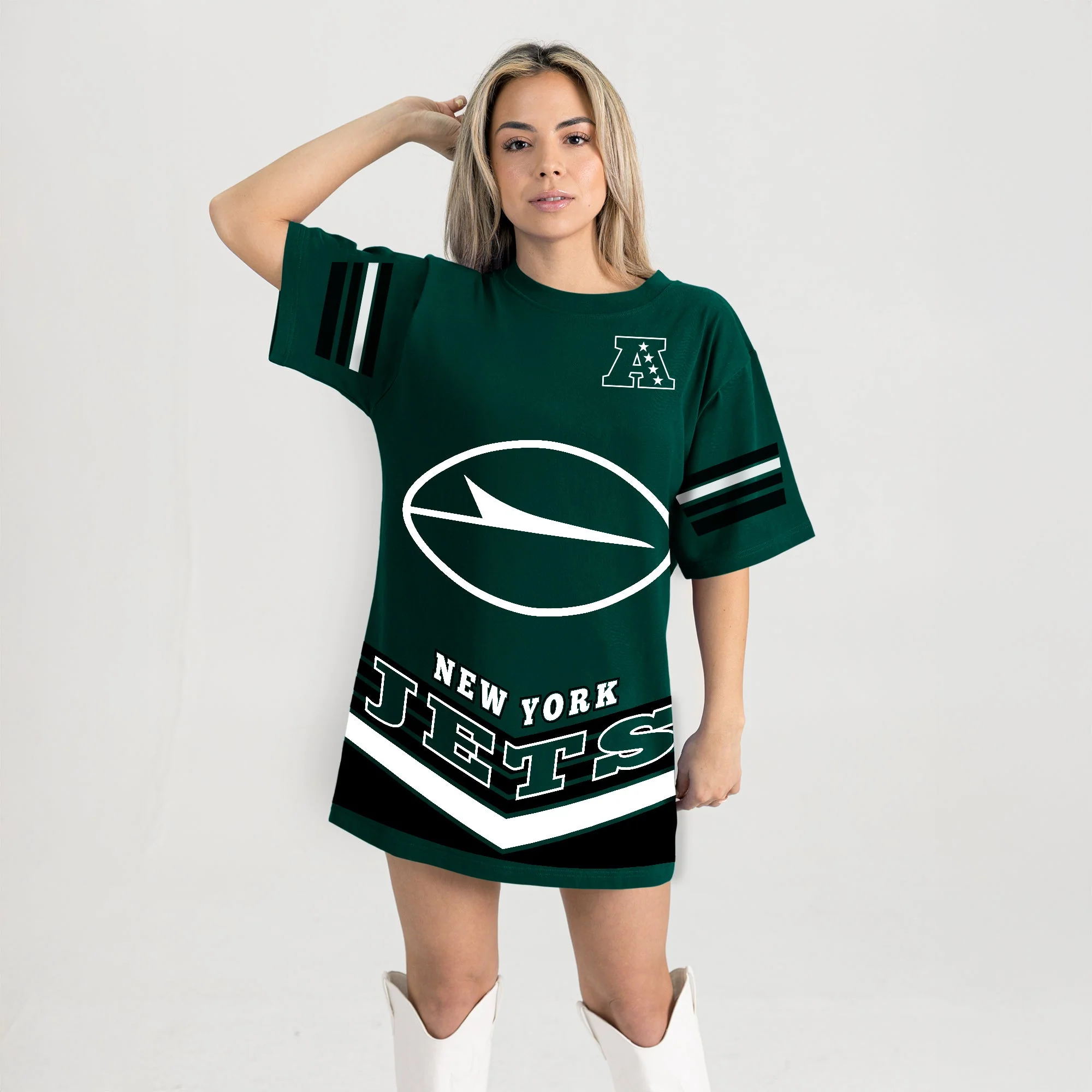 NEW YORK JETS PERFECT SCORE RETRO T-SHIRT DRESS - Image 6