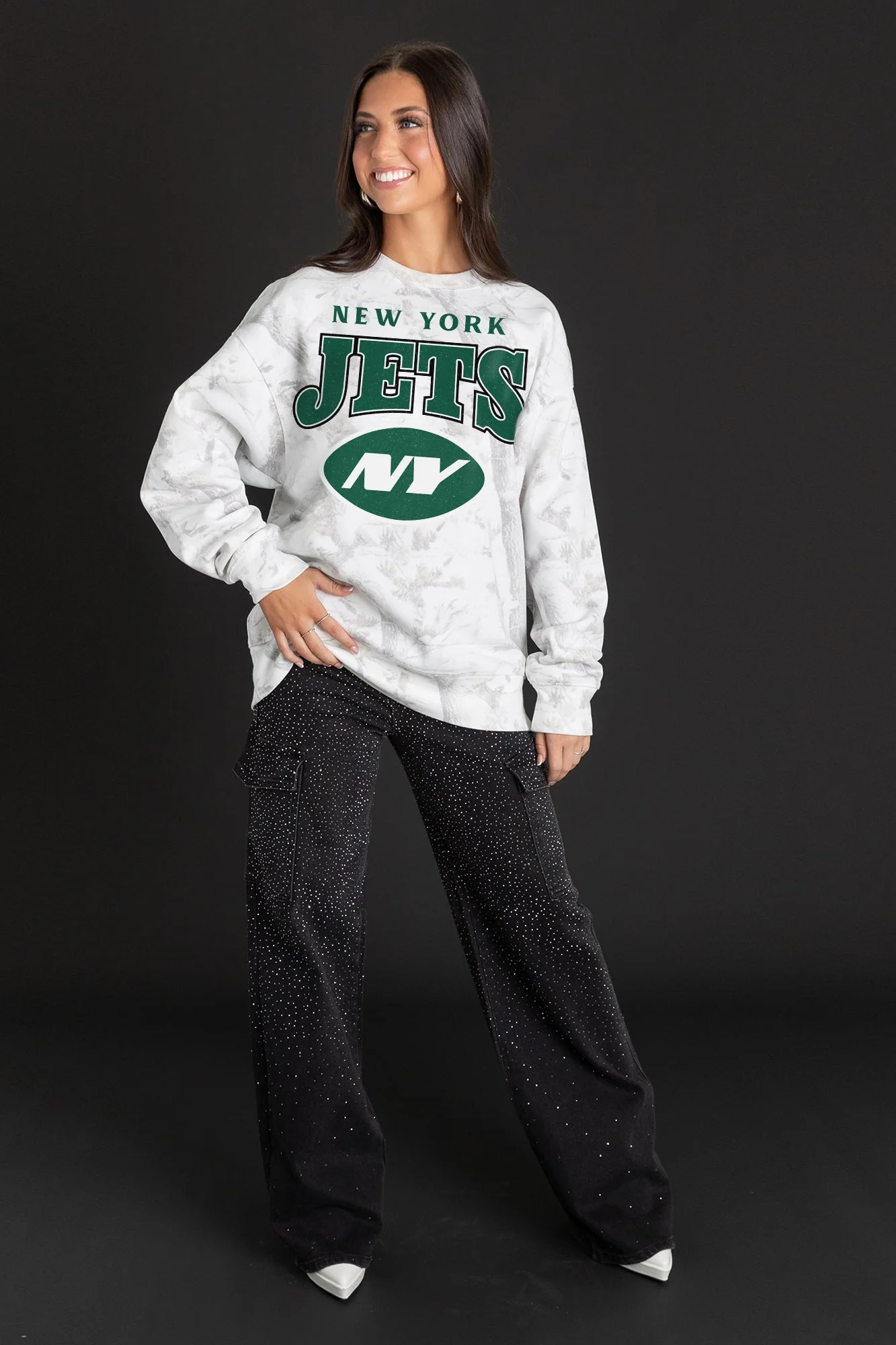 NEW YORK JETS RALLY READY PREMIUM DROP SHOULDER CAMO PULLOVER - Image 4
