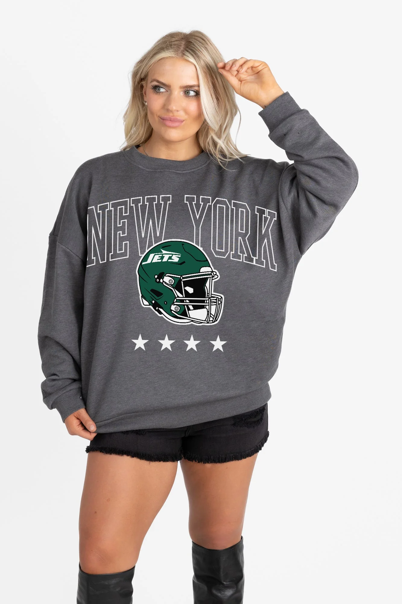 NEW YORK JETS RISING STAR PREMIUM FLEECE CREWNECK PULLOVER - Image 6