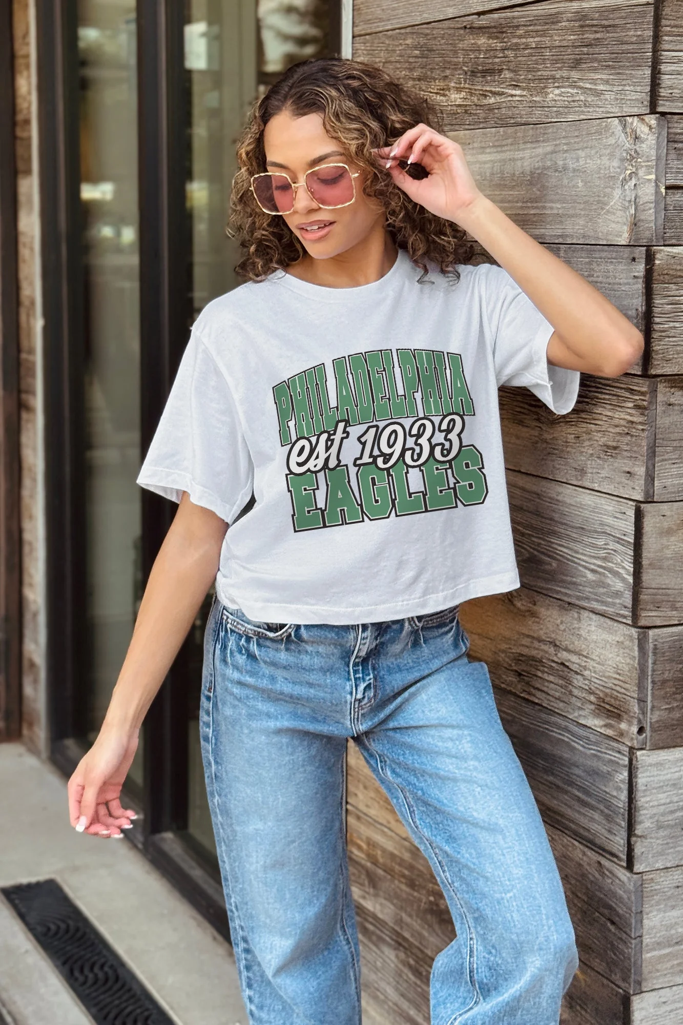 PHILADELPHIA EAGLES DEEP ROOTS BOXY FIT CROPPED TEE - Image 2