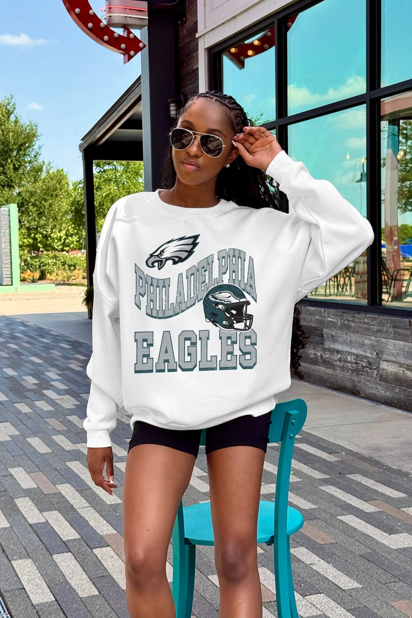 PHILADELPHIA EAGLES HARD EARNED PREMIUM FLEECE CREWNECK PULLOVER - Image 4