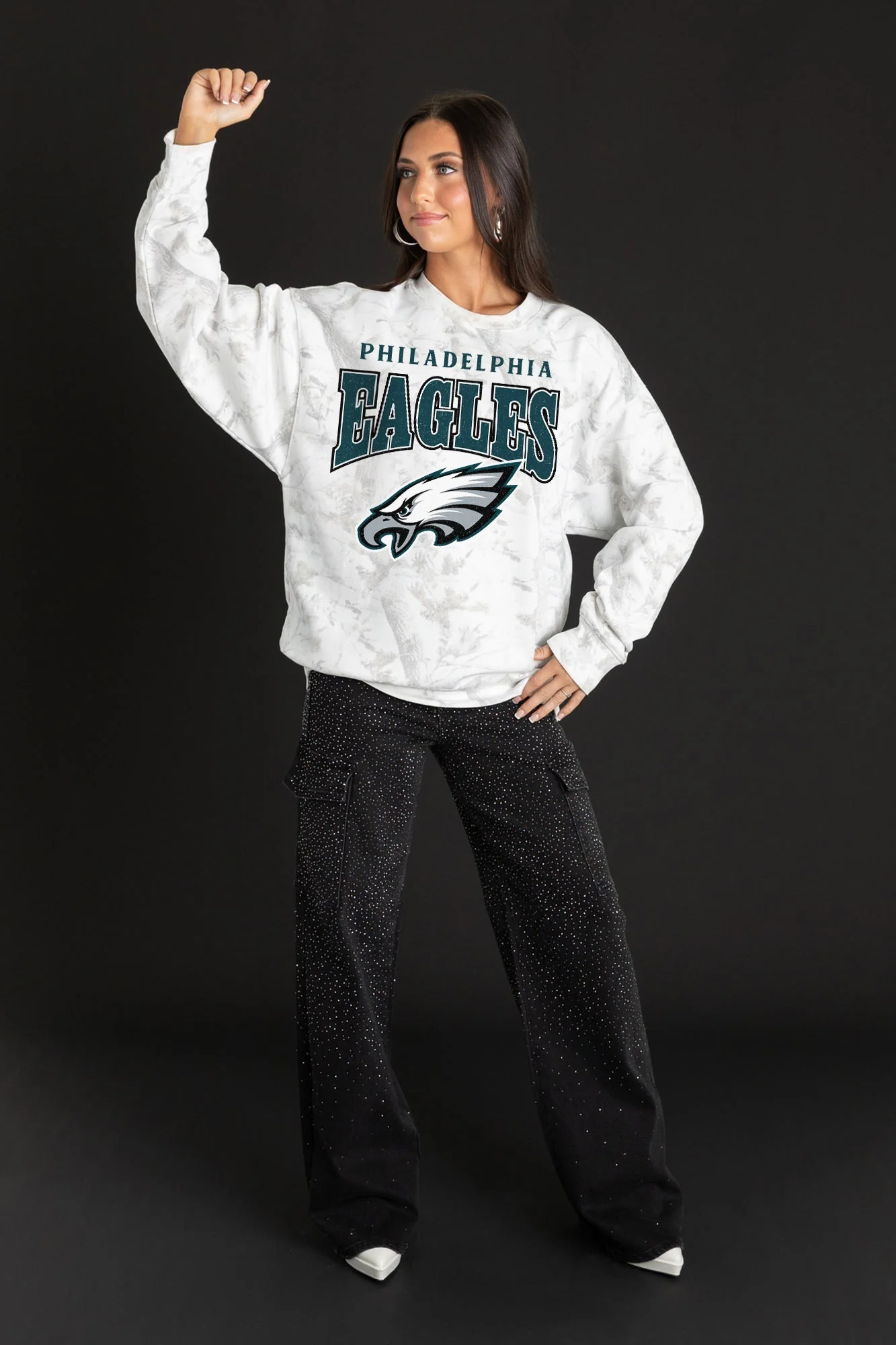 PHILADELPHIA EAGLES RALLY READY PREMIUM DROP SHOULDER CAMO PULLOVER - Image 3