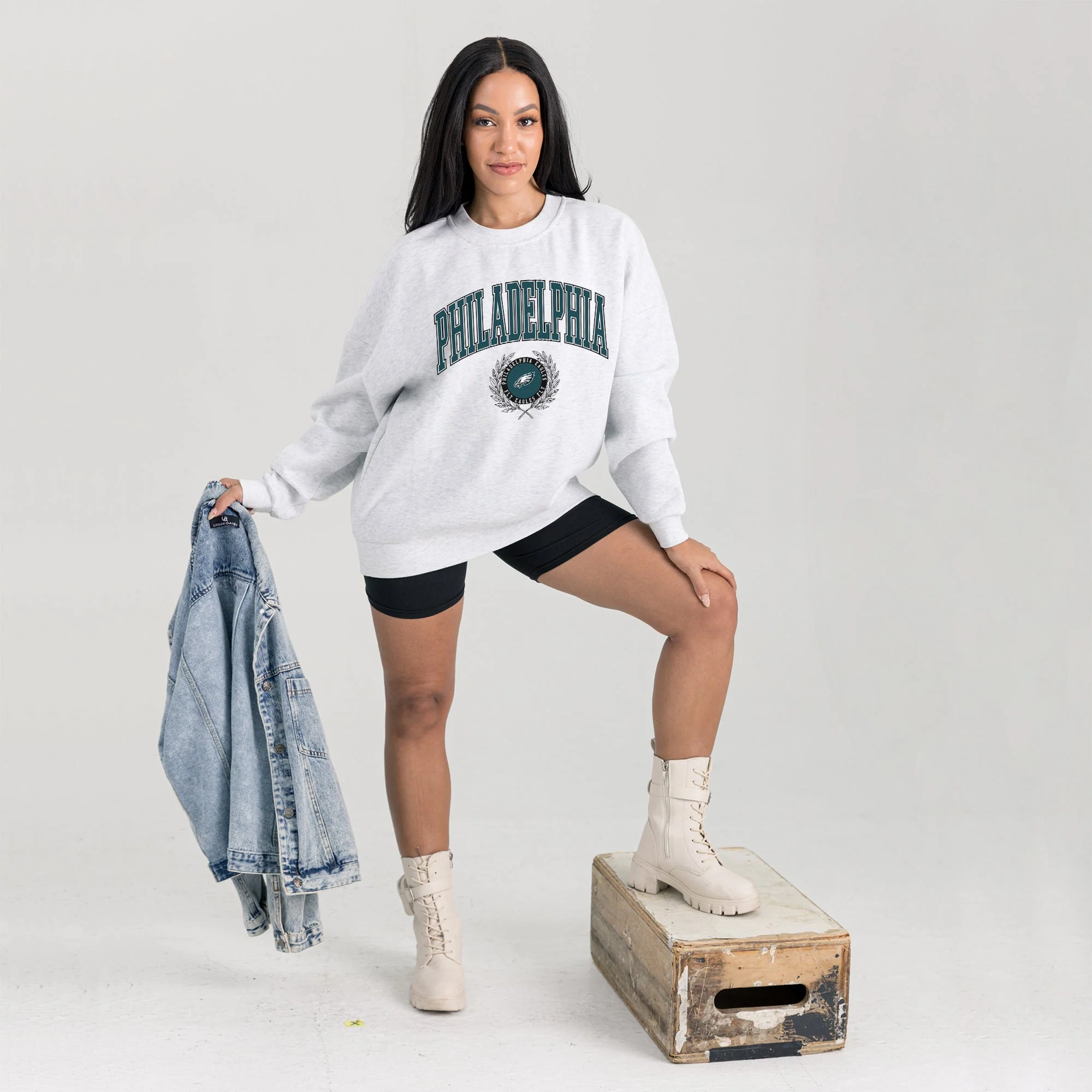 PHILADELPHIA EAGLES TRADITION REFINED PREMIUM FLEECE CREWNECK PULLOVER - Image 6