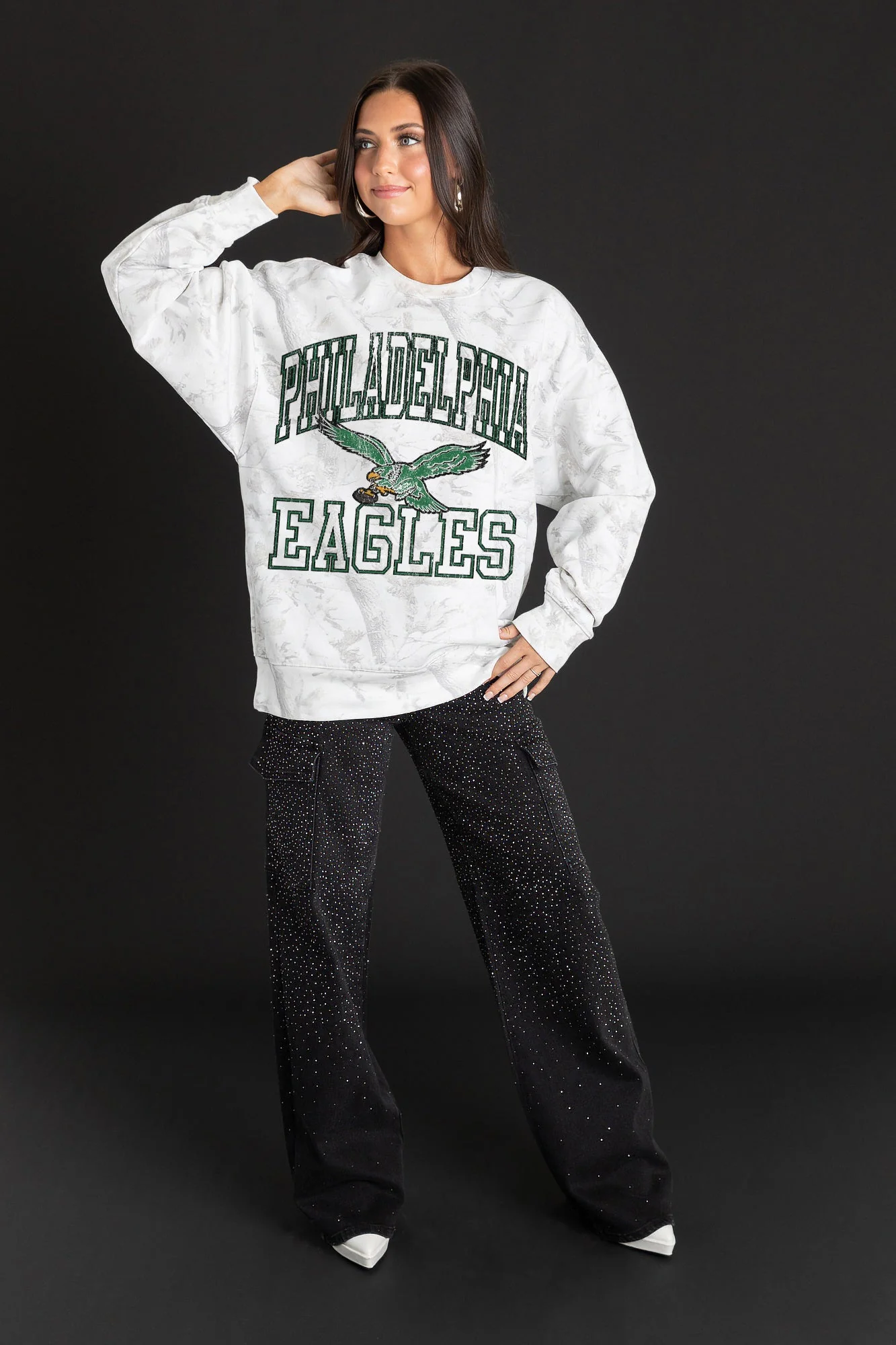 PHILADELPHIA EAGLES WHITEOUT PREMIUM DROP SHOULDER CAMO PULLOVER - Image 3