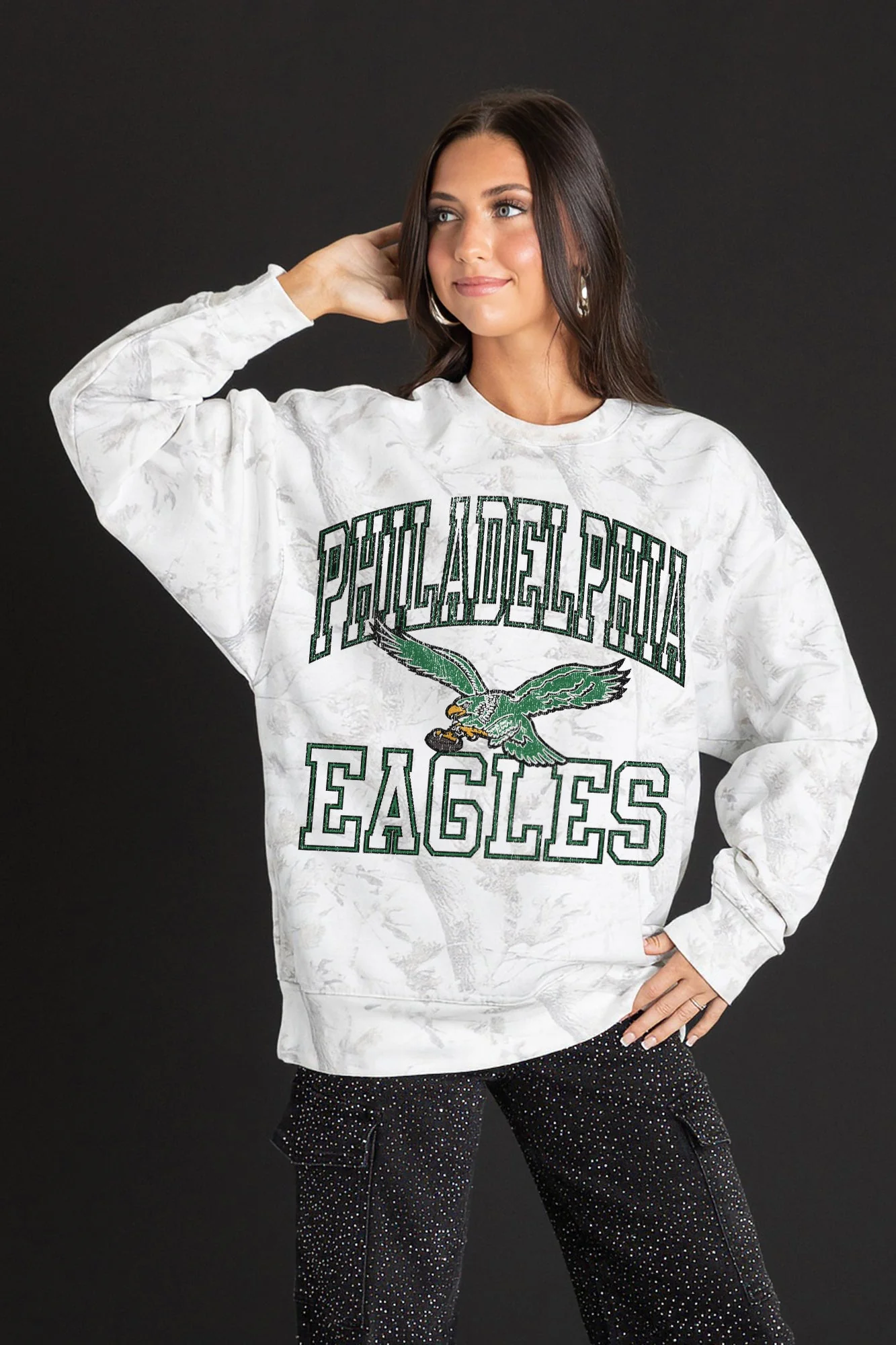 PHILADELPHIA EAGLES WHITEOUT PREMIUM DROP SHOULDER CAMO PULLOVER - Image 4