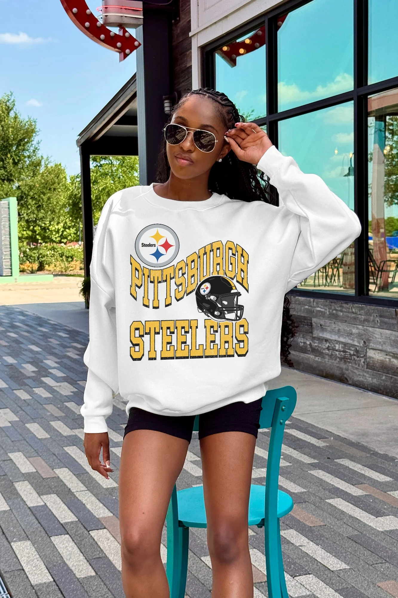 PITTSBURGH STEELERS HARD EARNED PREMIUM FLEECE CREWNECK PULLOVER - Image 4