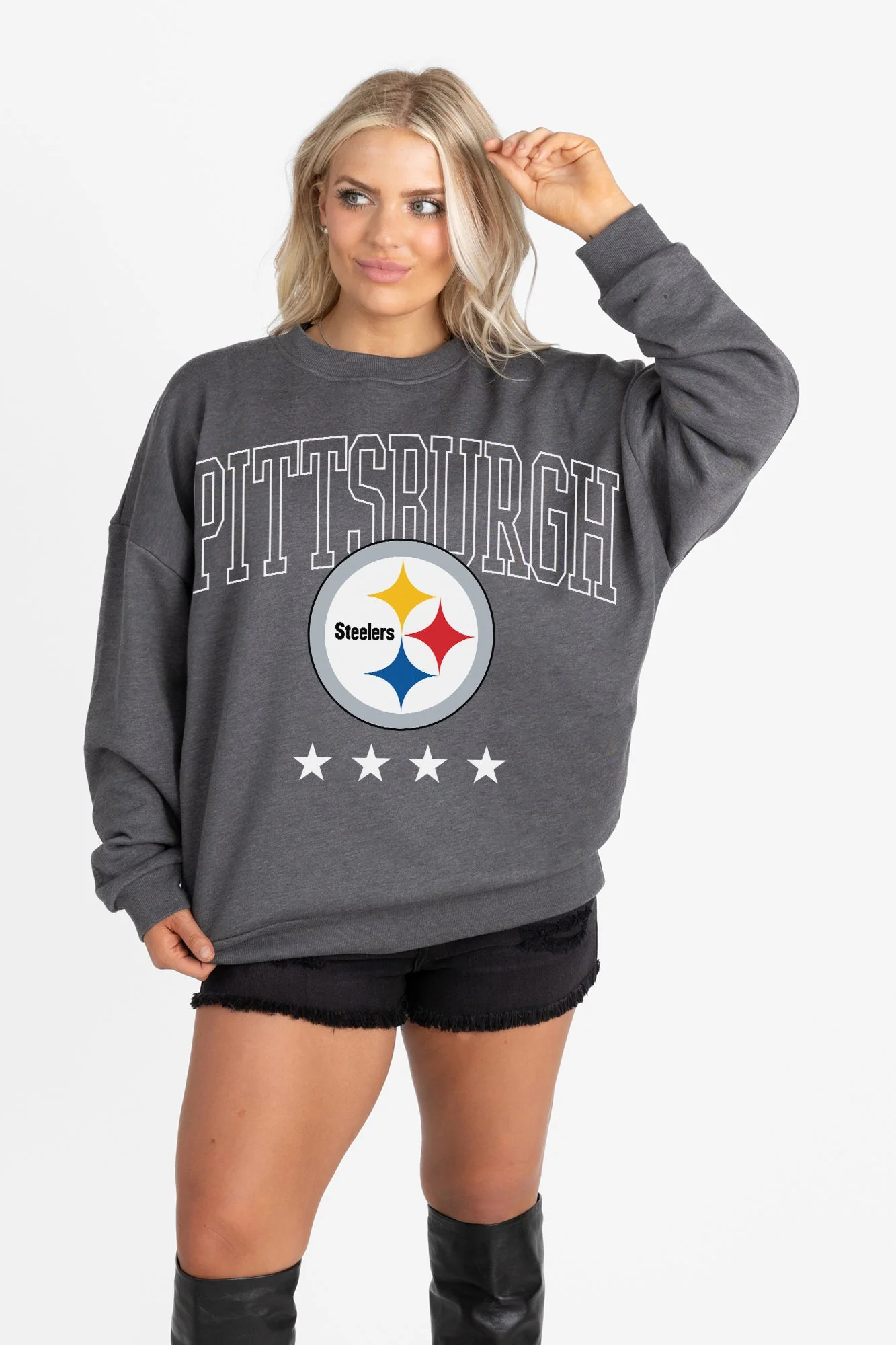 PITTSBURGH STEELERS RISING STAR PREMIUM FLEECE CREWNECK PULLOVER - Image 6