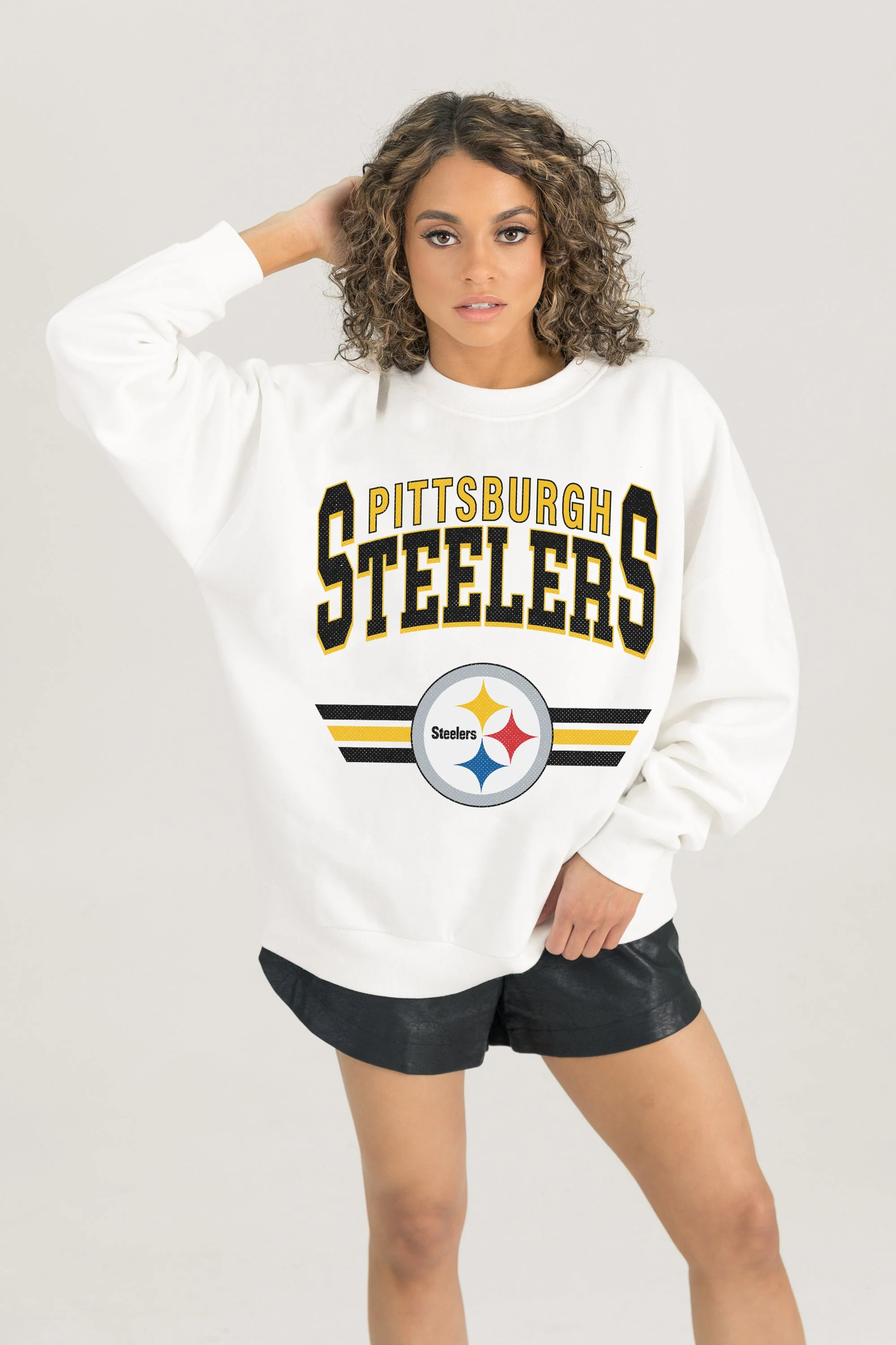 PITTSBURGH STEELERS SWIFT STRIKE PREMIUM FLEECE CREWNECK PULLOVER - Image 2