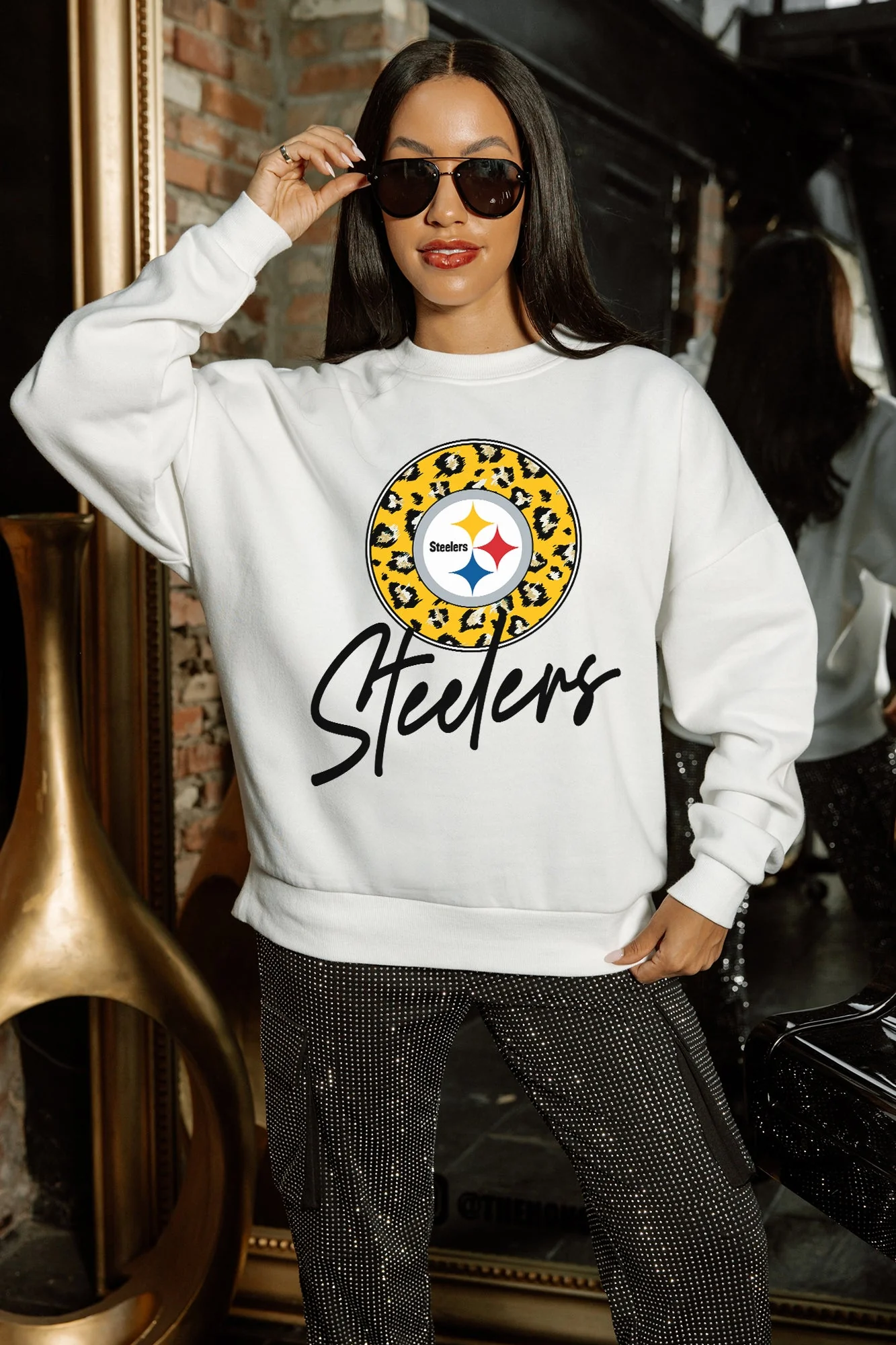 PITTSBURGH STEELERS WILD BREAKTHROUGH PREMIUM FLEECE CREWNECK PULLOVER - Image 3