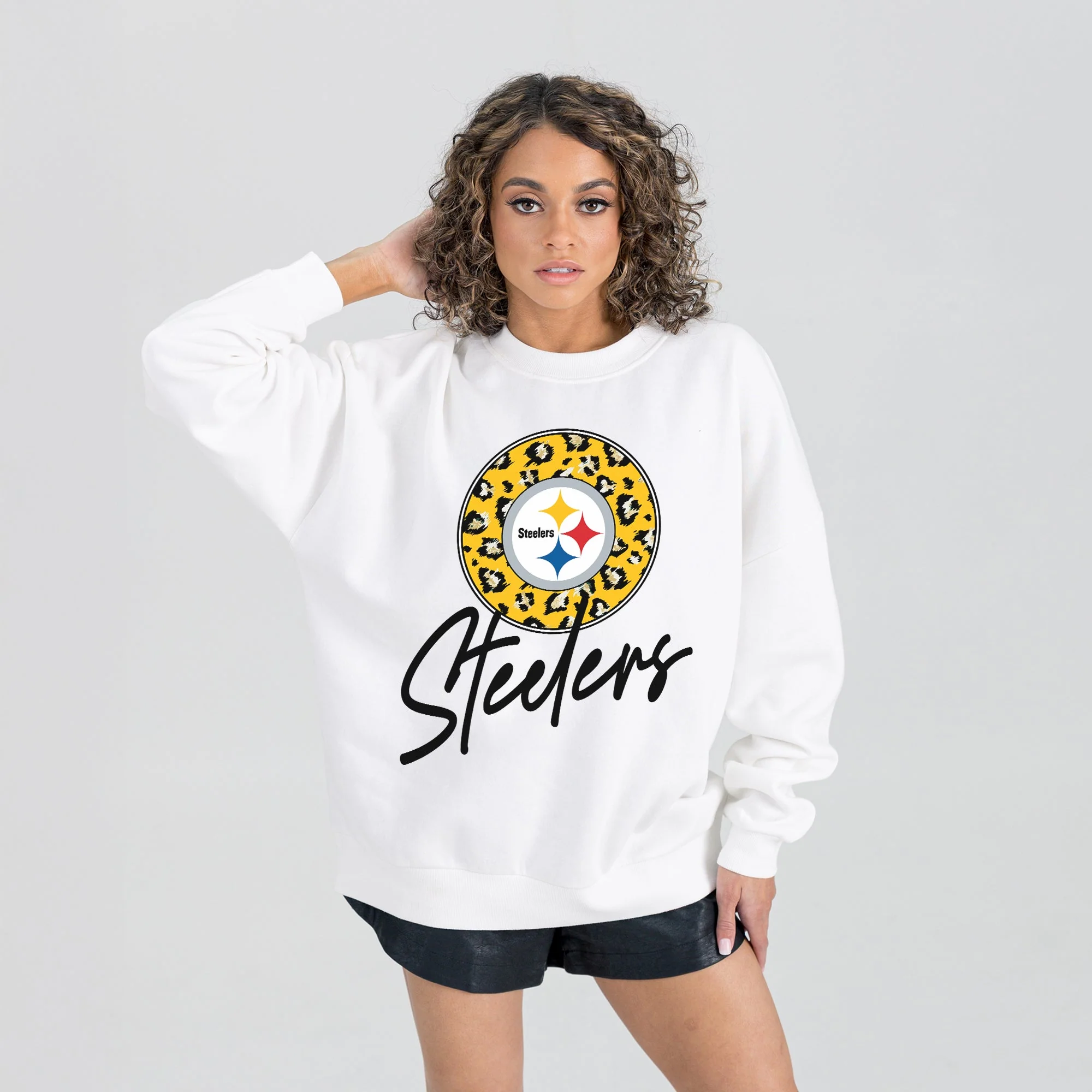 PITTSBURGH STEELERS WILD BREAKTHROUGH PREMIUM FLEECE CREWNECK PULLOVER - Image 6