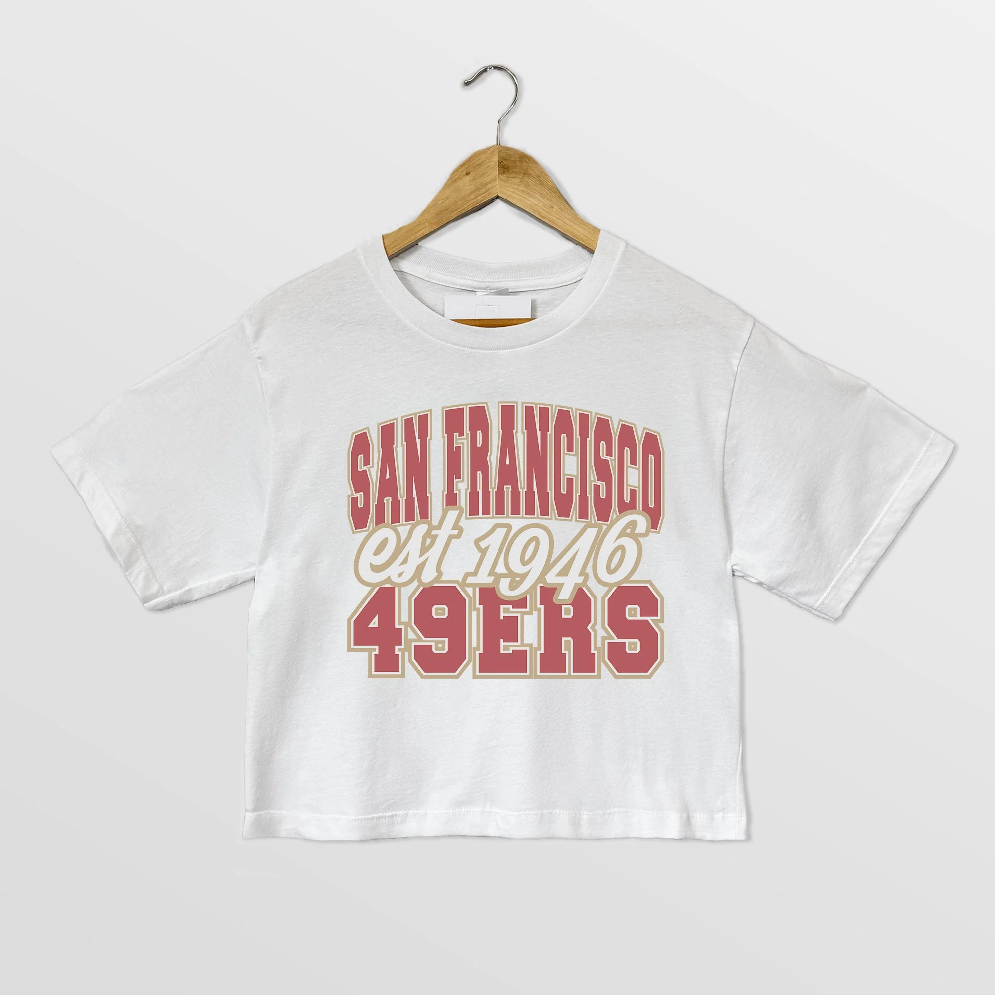 SAN FRANCISCO 49ERS DEEP ROOTS BOXY FIT CROPPED TEE