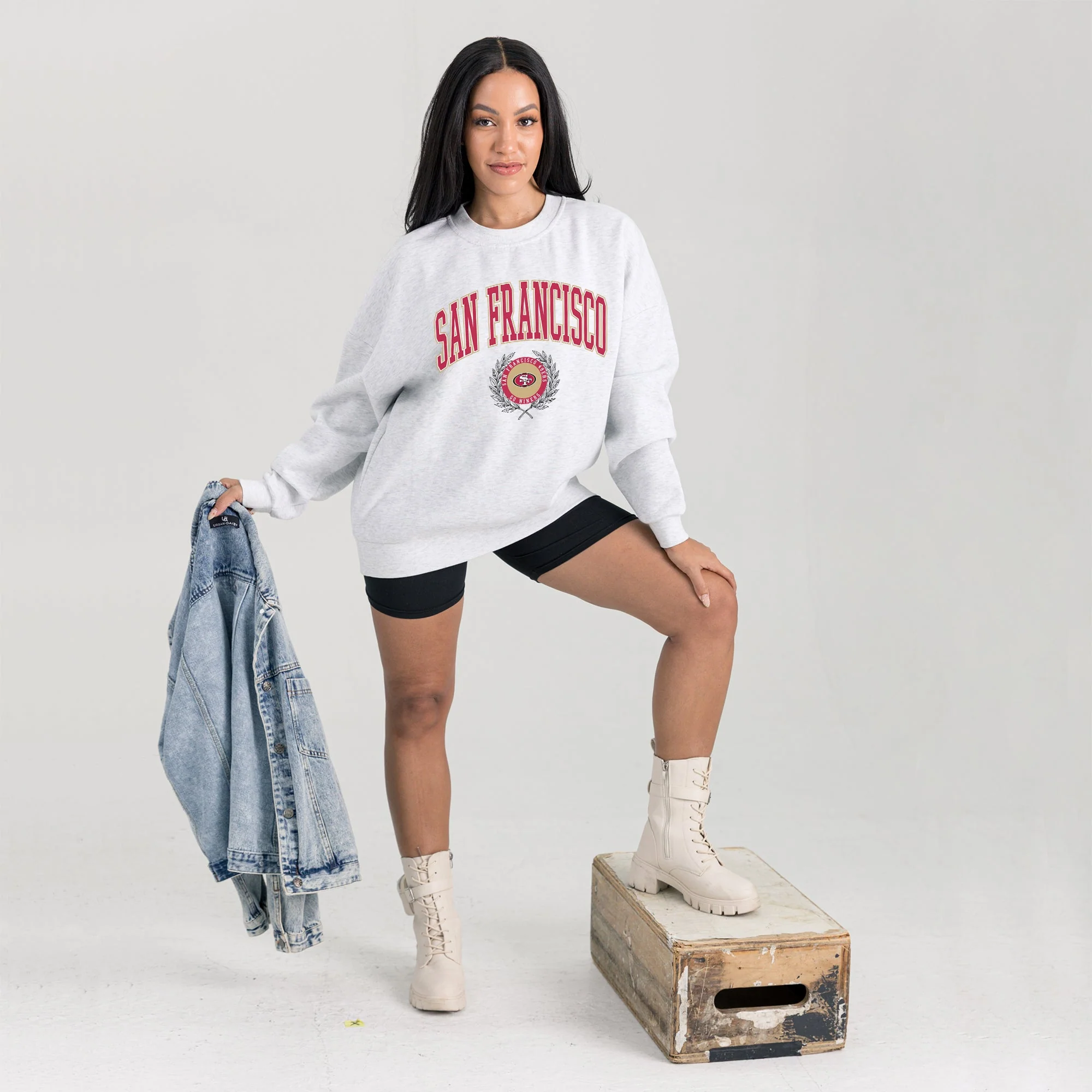 SAN FRANCISCO 49ERS TRADITION REFINED PREMIUM FLEECE CREWNECK PULLOVER - Image 6
