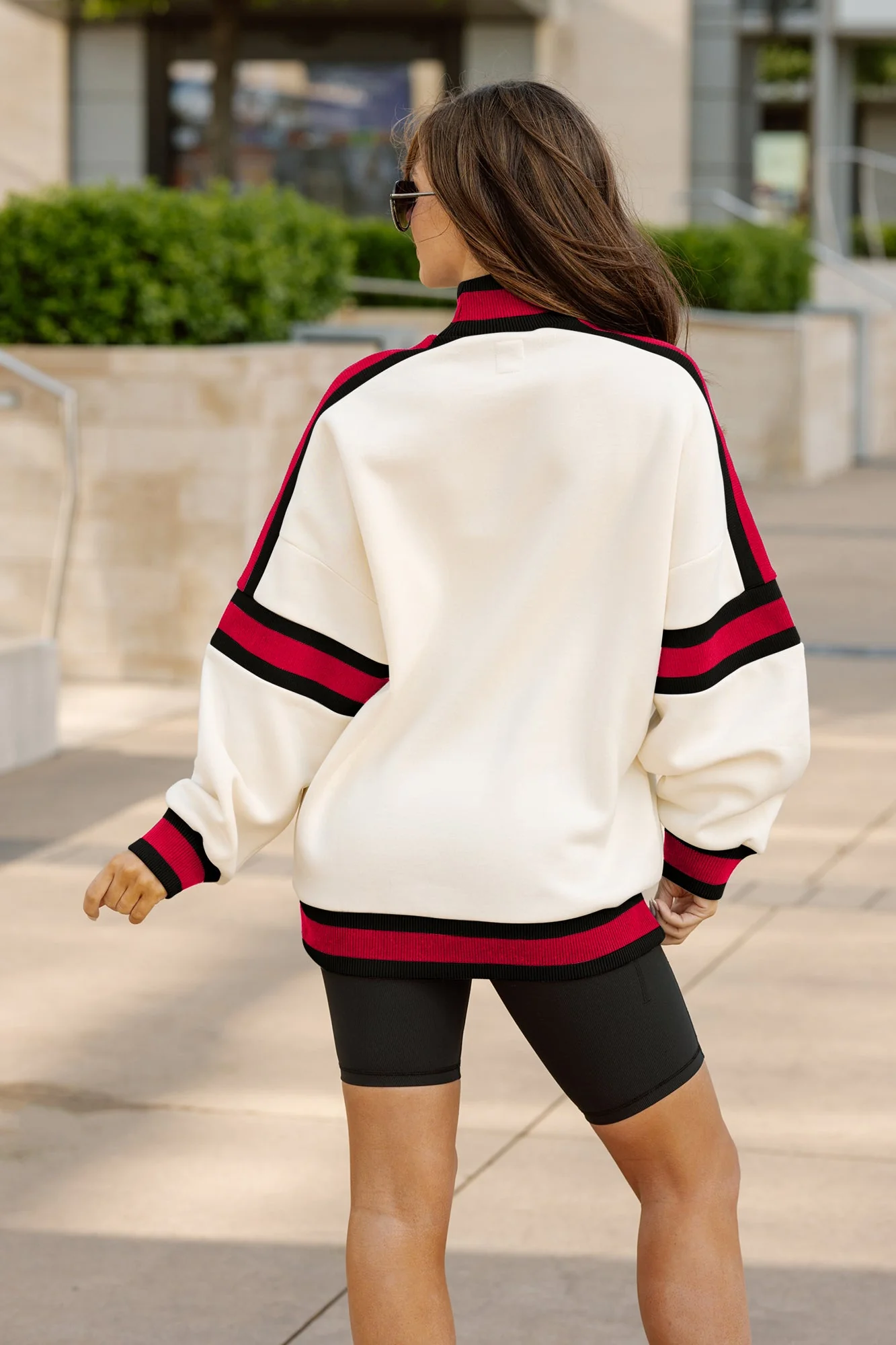 SAN FRANCISCO 49ERS VIVID MOTION COLORBLOCK TURTLENECK PULLOVER IN BLACK AND RED - Image 5