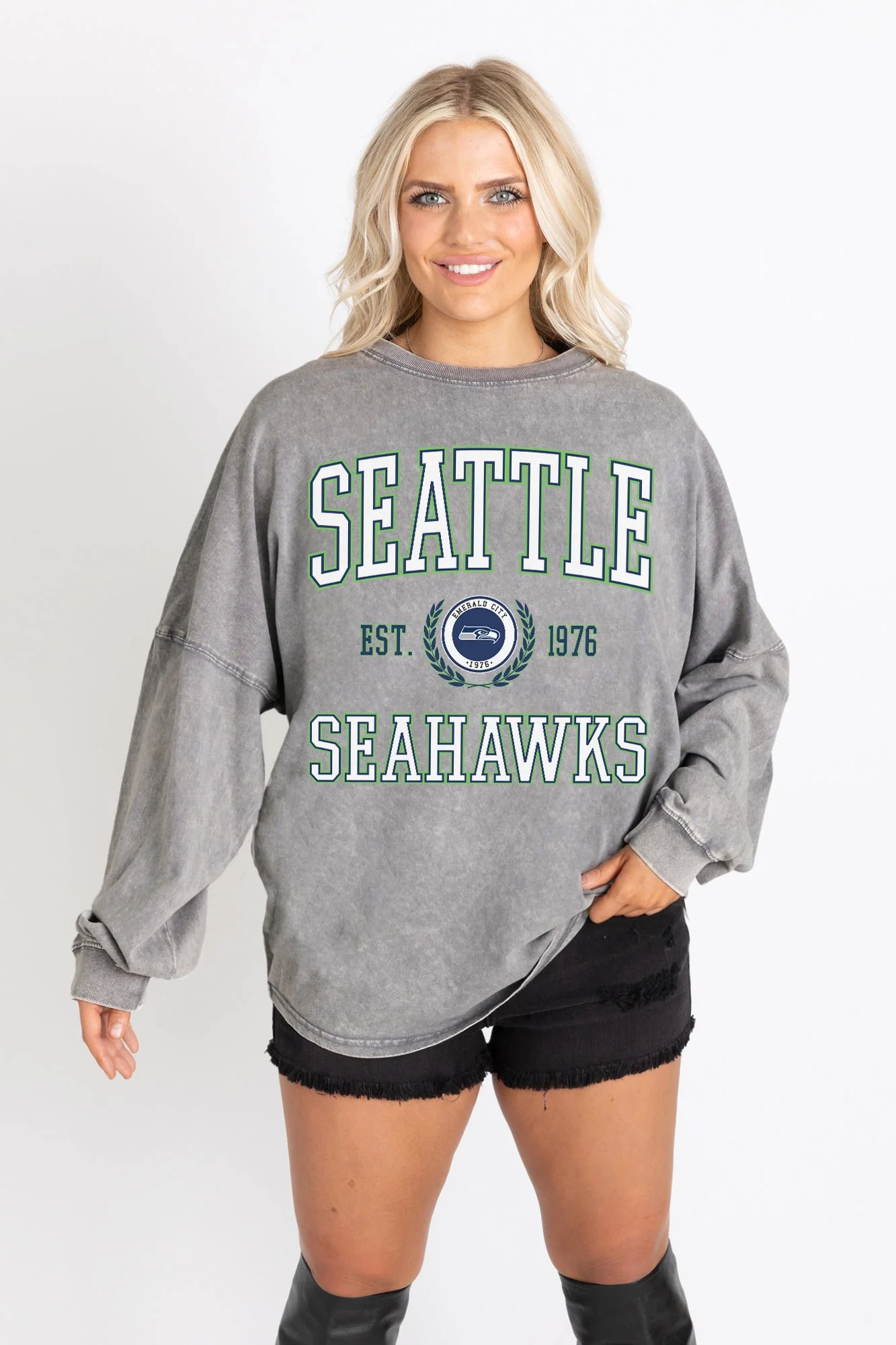 SEATTLE SEAHAWKS FINAL SCORE FADED WASH PULLOVER - Image 6