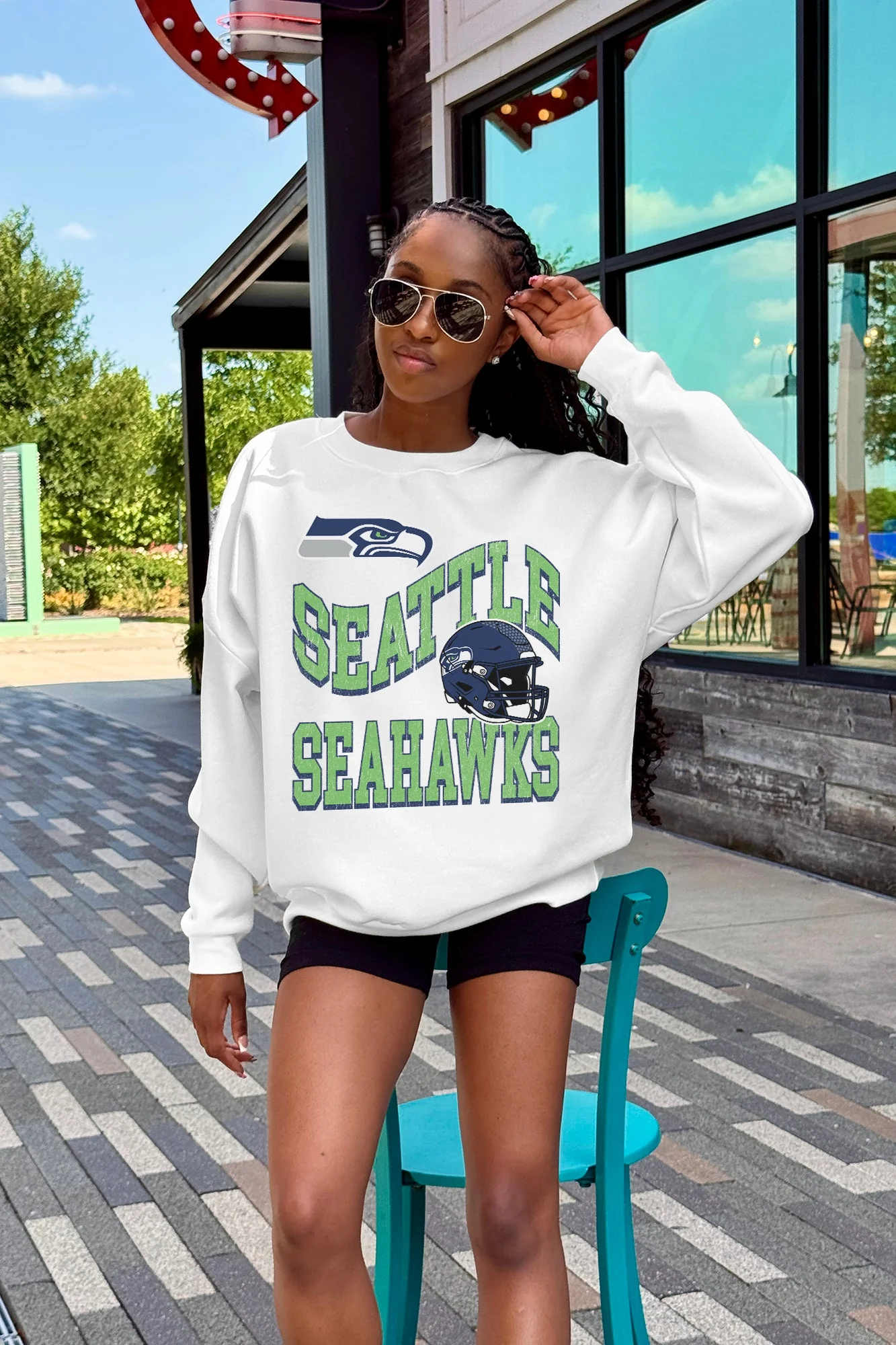 SEATTLE SEAHAWKS HARD EARNED PREMIUM FLEECE CREWNECK PULLOVER - Image 4