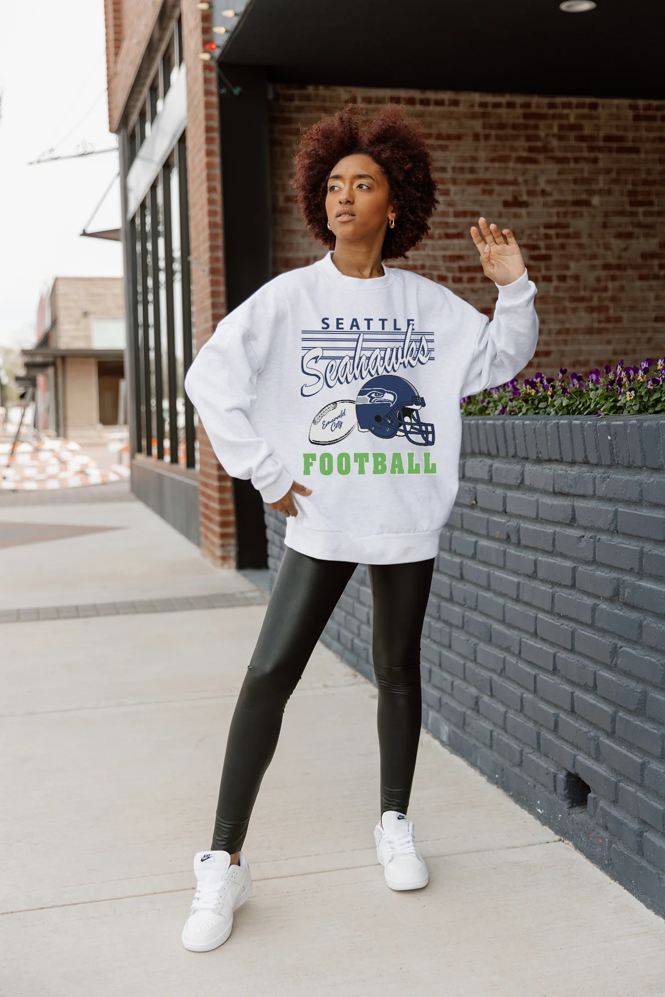 SEATTLE SEAHAWKS HOME TURF PREMIUM FLEECE CREWNECK PULLOVER - Image 2