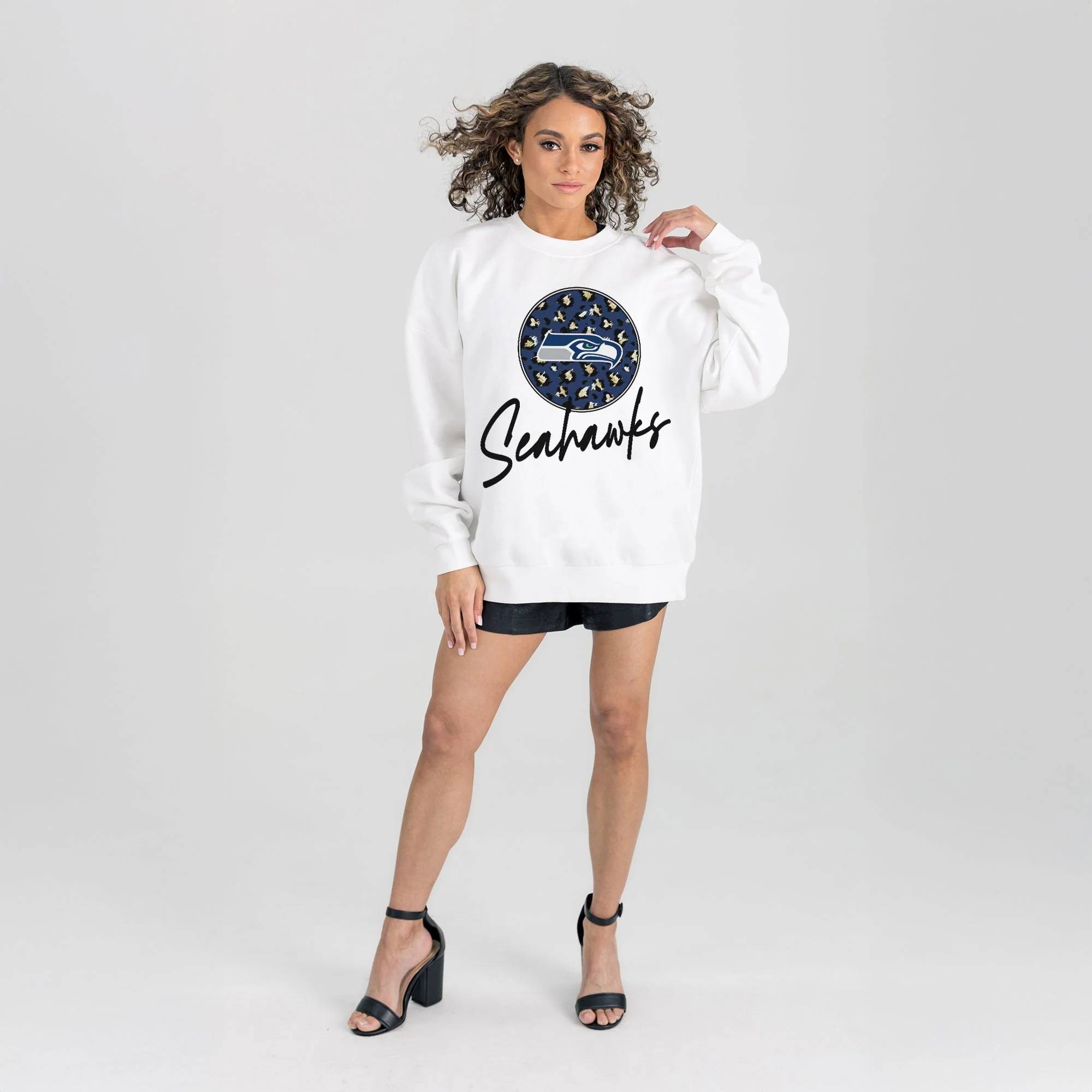 SEATTLE SEAHAWKS WILD BREAKTHROUGH PREMIUM FLEECE CREWNECK PULLOVER - Image 5