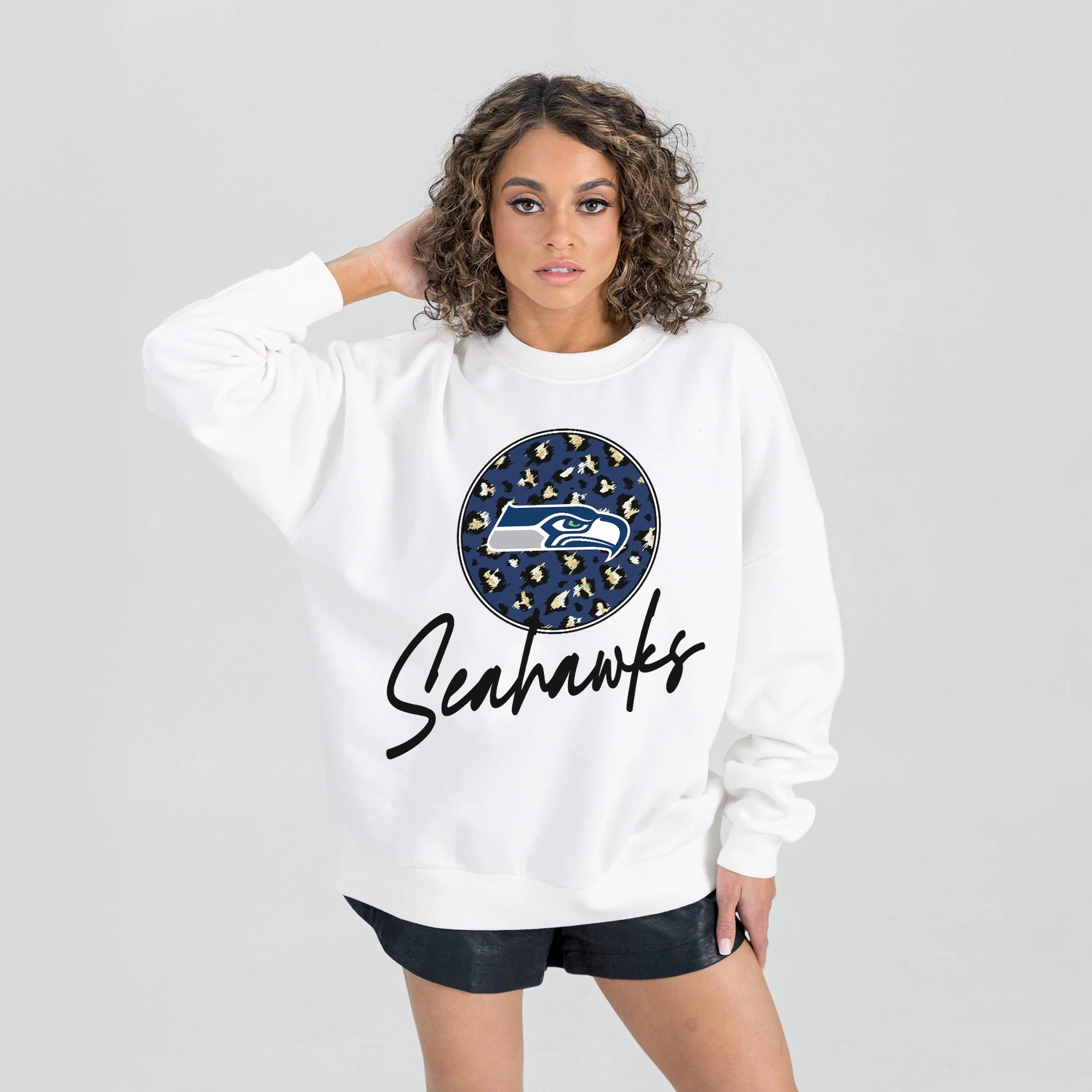 SEATTLE SEAHAWKS WILD BREAKTHROUGH PREMIUM FLEECE CREWNECK PULLOVER - Image 6