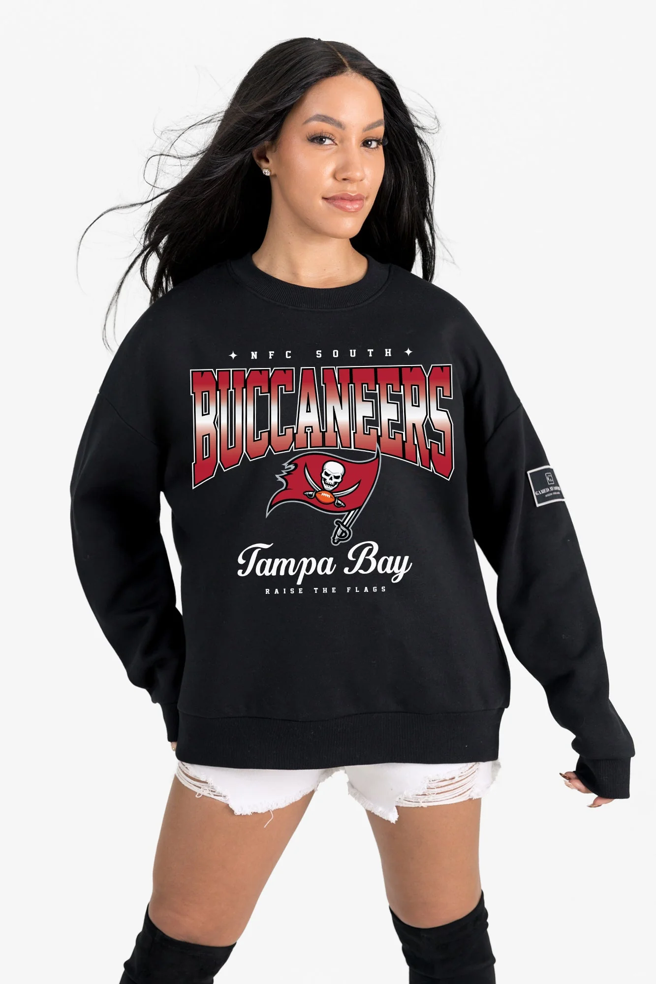 TAMPA BAY BUCCANEERS POWERHOUSE PLAY BLACK LABEL PREMIUM FLEECE CREW SWEATSHIRT - Image 6
