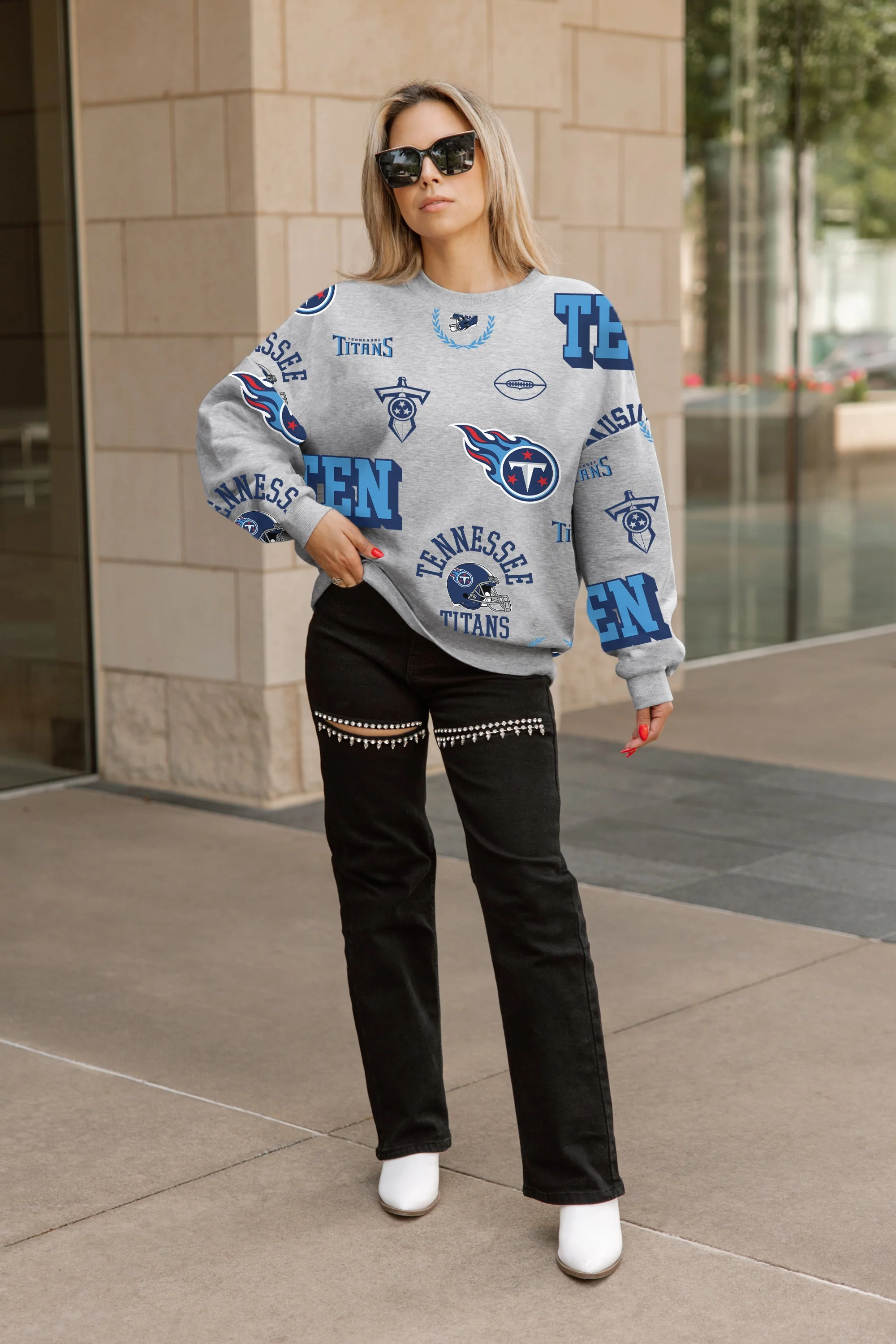 TENNESSEE TITANS ALWAYS ON REPEAT PREMIUM FLEECE CREW SWEATSHIRT - Image 3