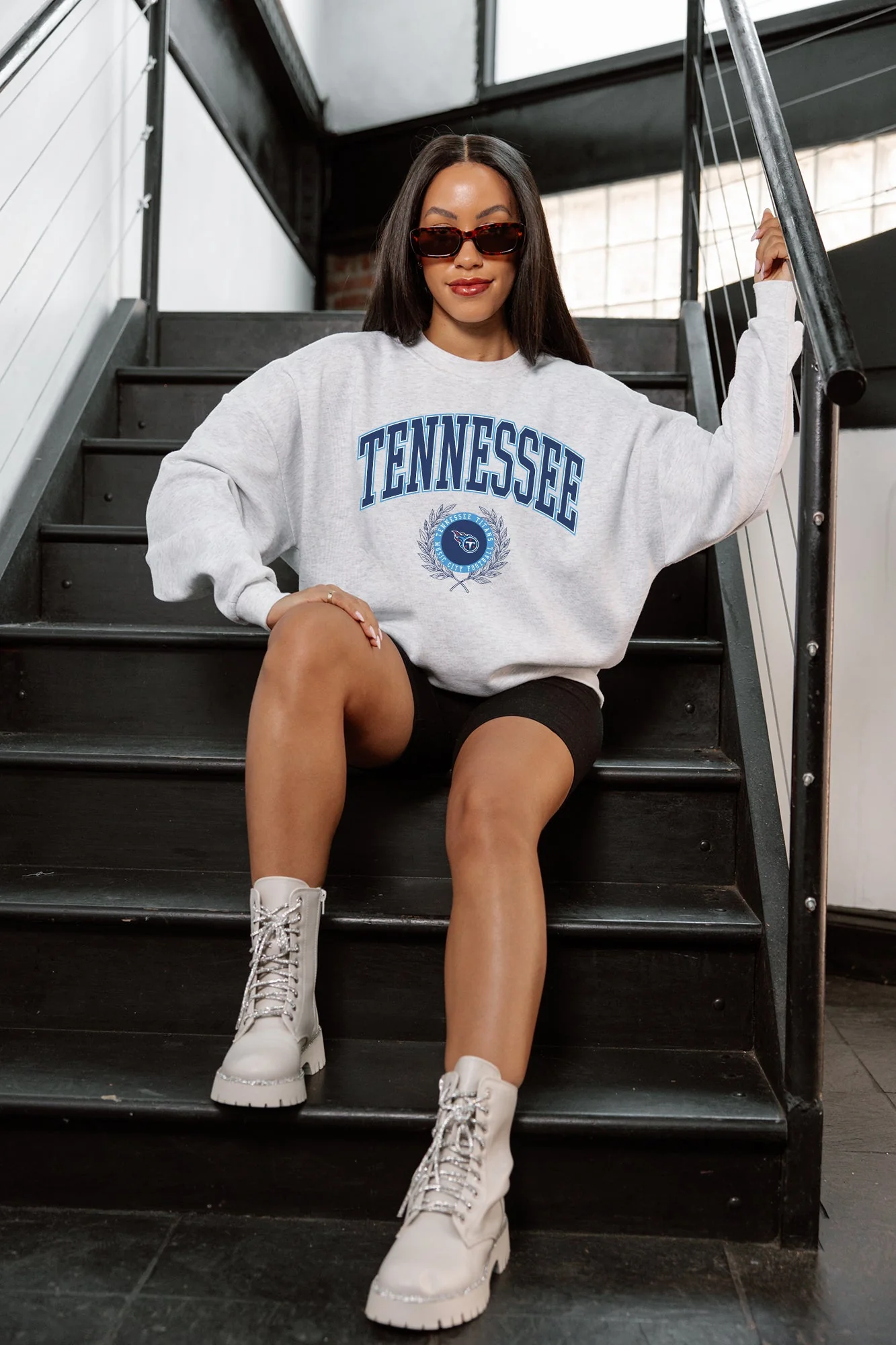 TENNESSEE TITANS TRADITION REFINED PREMIUM FLEECE CREWNECK PULLOVER - Image 4