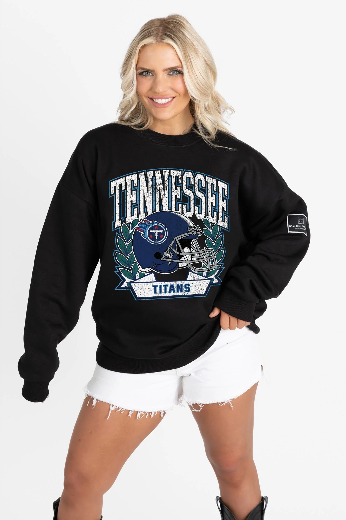 TENNESSEE TITANS VICTORY LANE BLACK LABEL PREMIUM FLEECE CREW SWEATSHIRT - Image 6