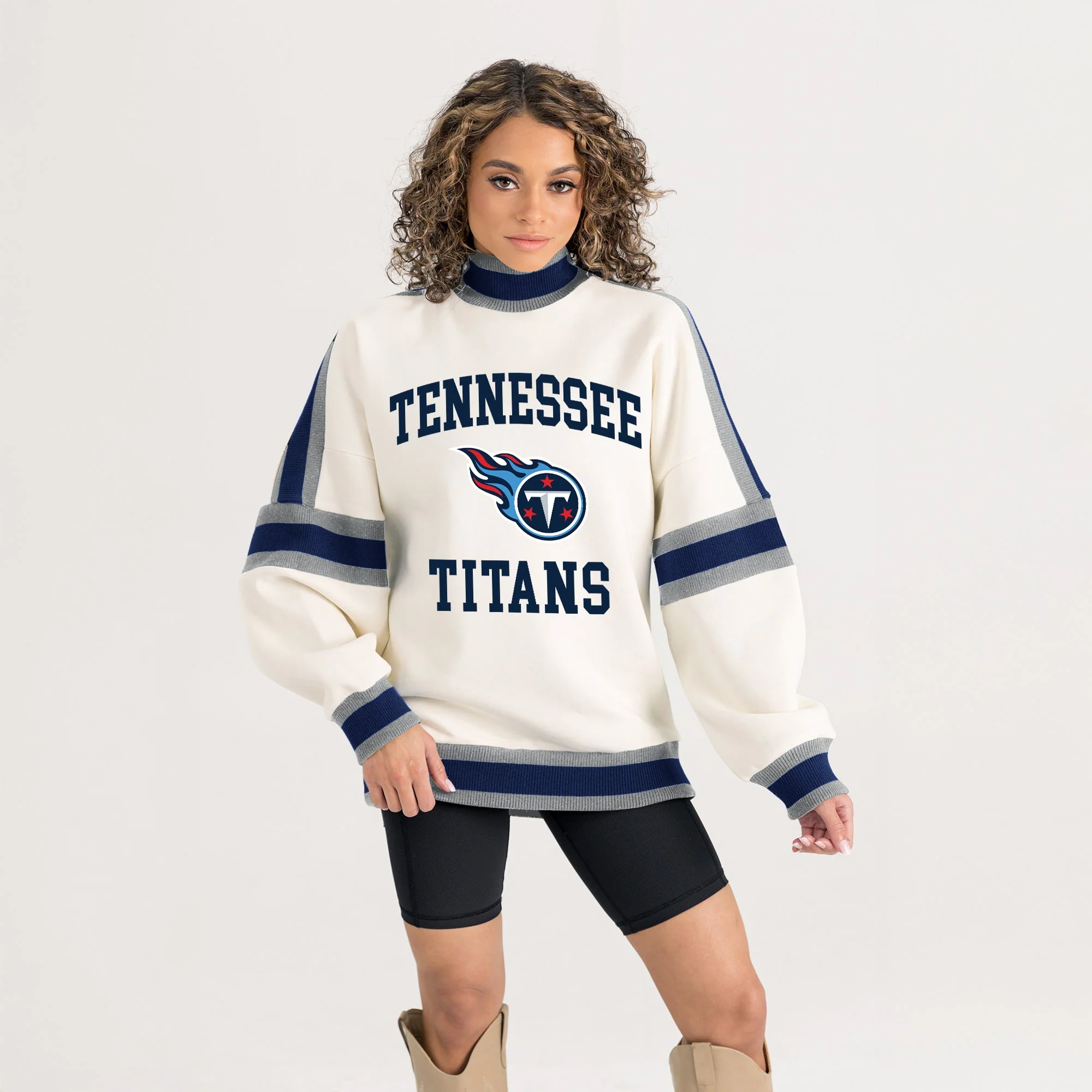 TENNESSEE TITANS VIVID MOTION COLORBLOCK TURTLENECK PULLOVER - Image 5