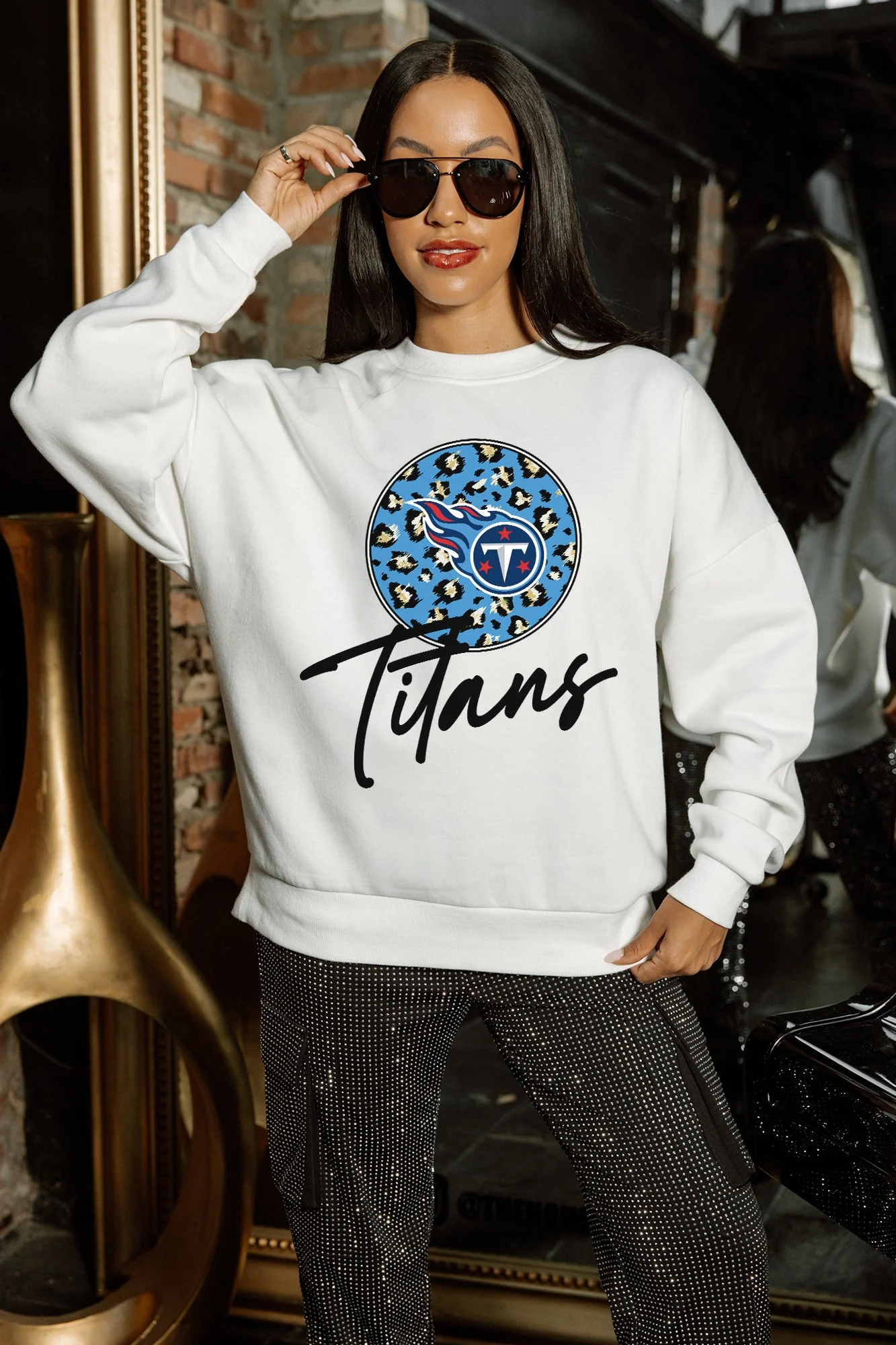 TENNESSEE TITANS WILD BREAKTHROUGH PREMIUM FLEECE CREWNECK PULLOVER - Image 3