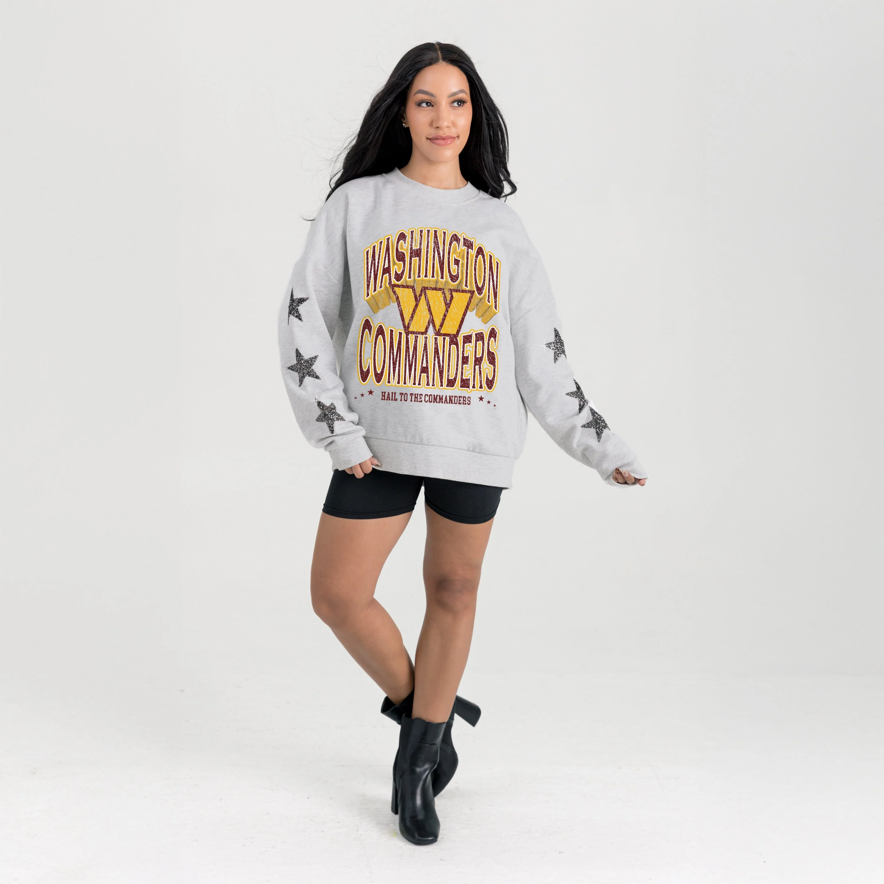 WASHINGTON COMMANDERS RESILIENCE STAR EMBELLISHED CREW SWEATSHIRT - Image 5