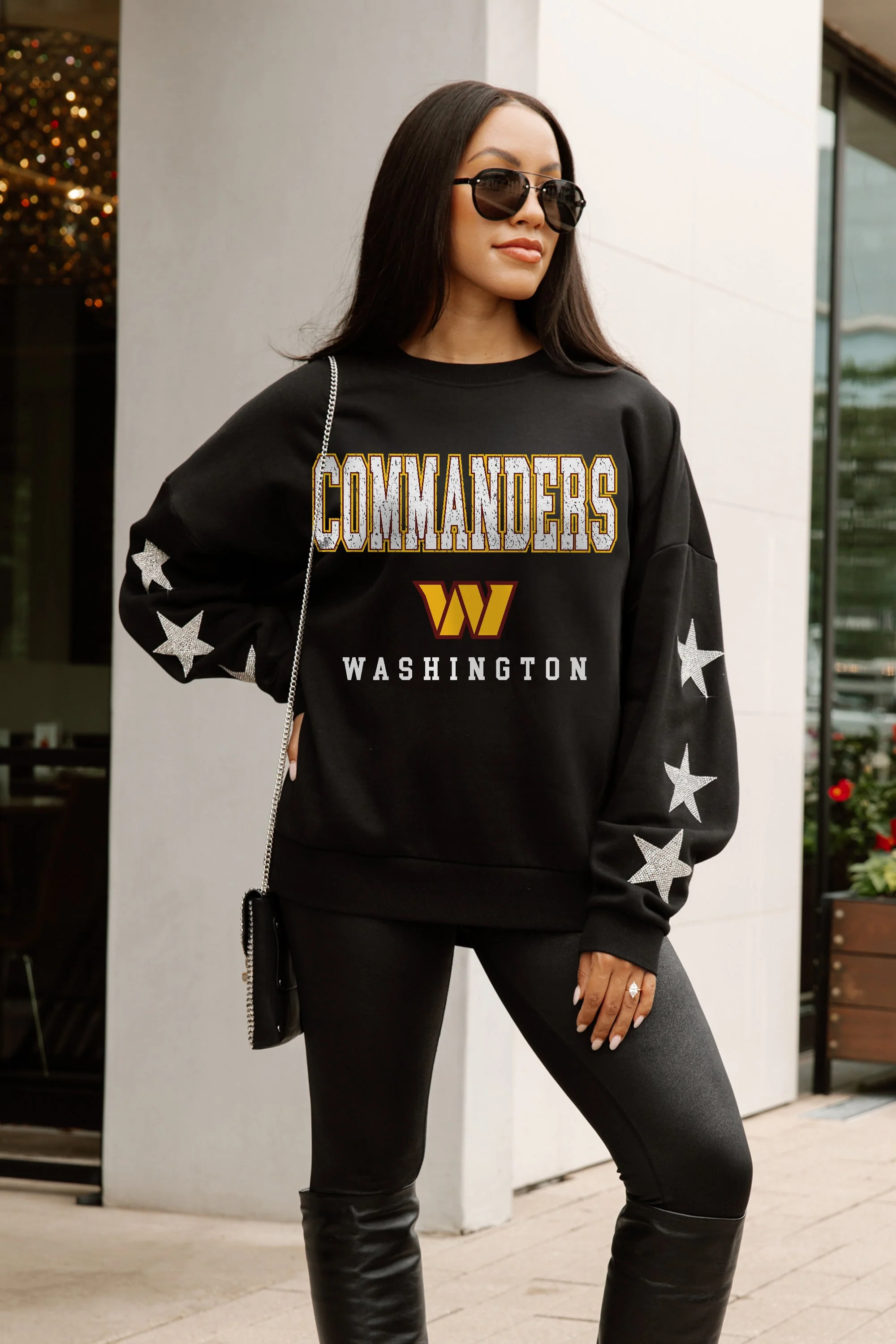 WASHINGTON COMMANDERS VELOCITY STAR EMBELLISHED CREW SWEATSHIRT - Image 2