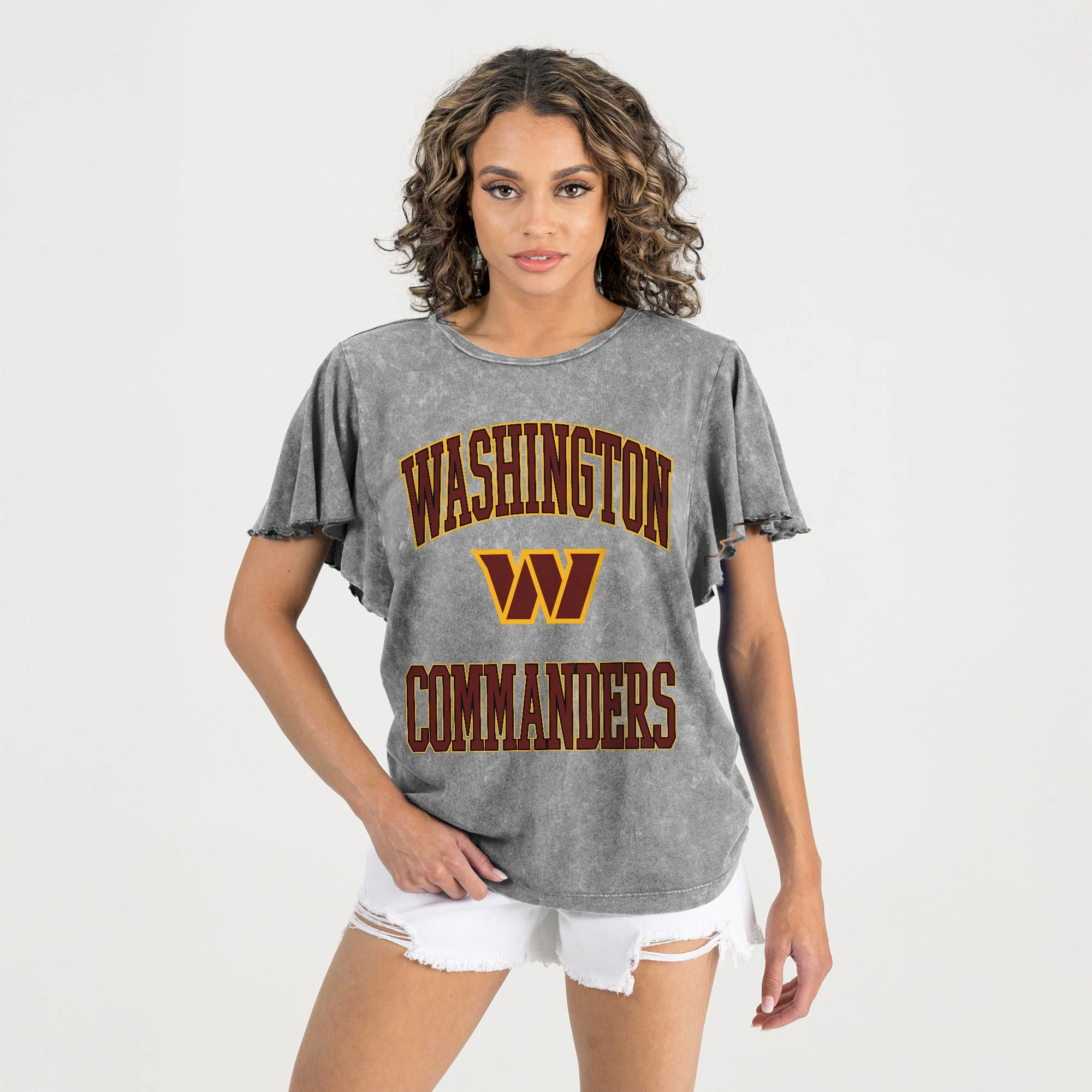 WASHINGTON COMMANDERS VICTORY MODE FLUTTER SLEEVE TEE IN GREY - Image 4