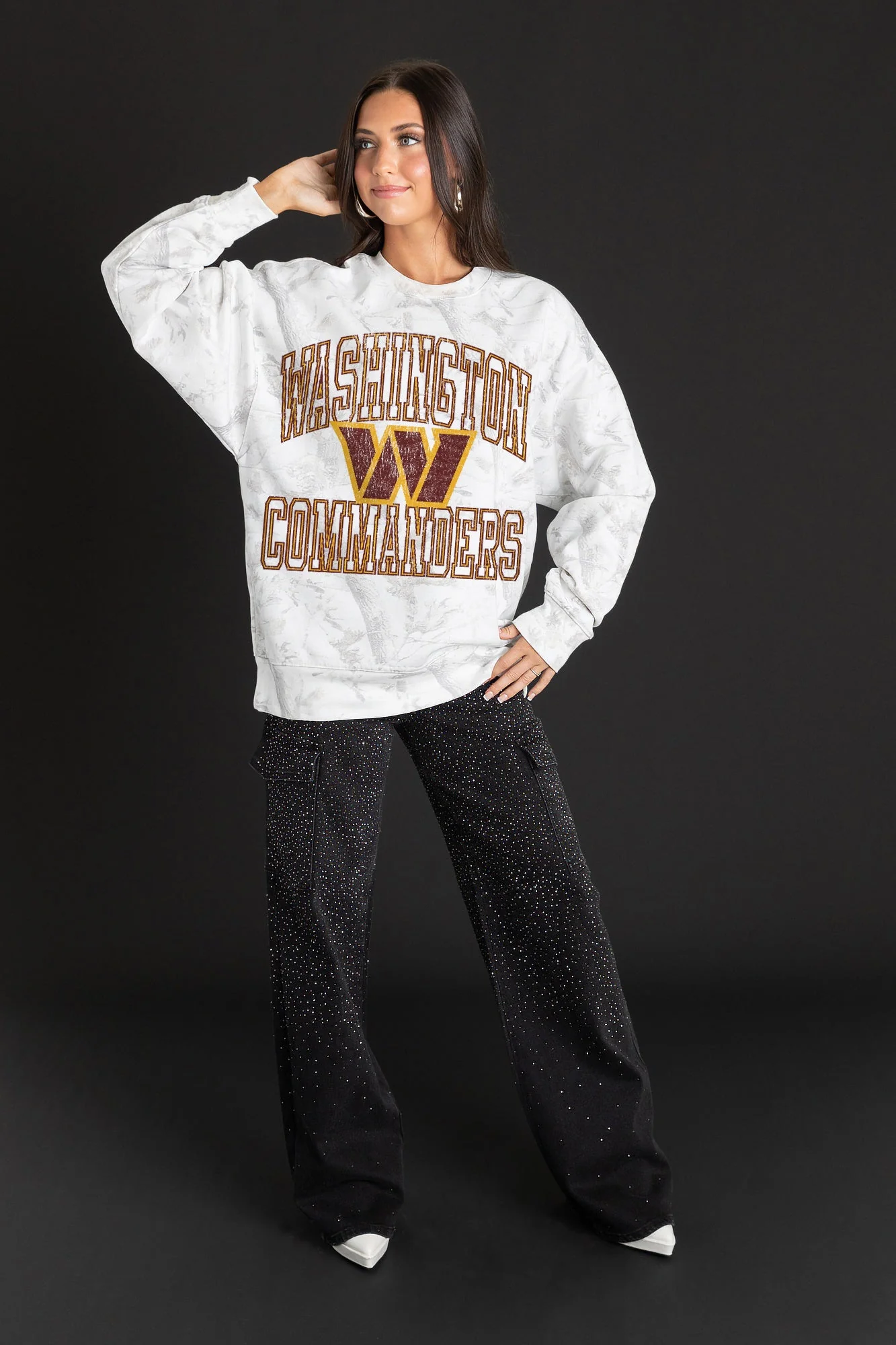 WASHINGTON COMMANDERS WHITEOUT PREMIUM DROP SHOULDER CAMO PULLOVER - Image 3