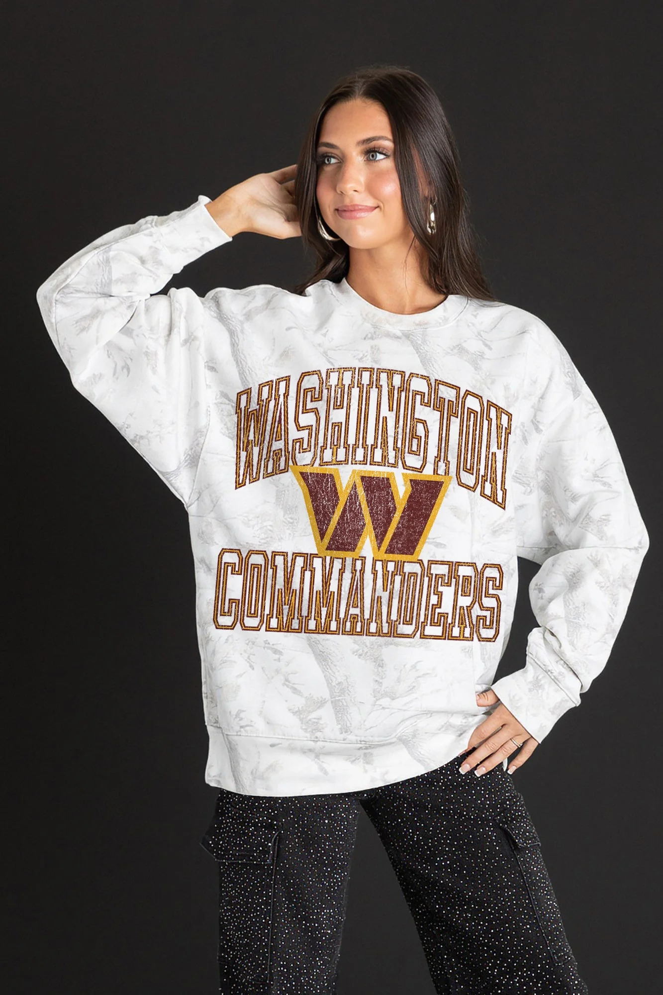 WASHINGTON COMMANDERS WHITEOUT PREMIUM DROP SHOULDER CAMO PULLOVER - Image 4