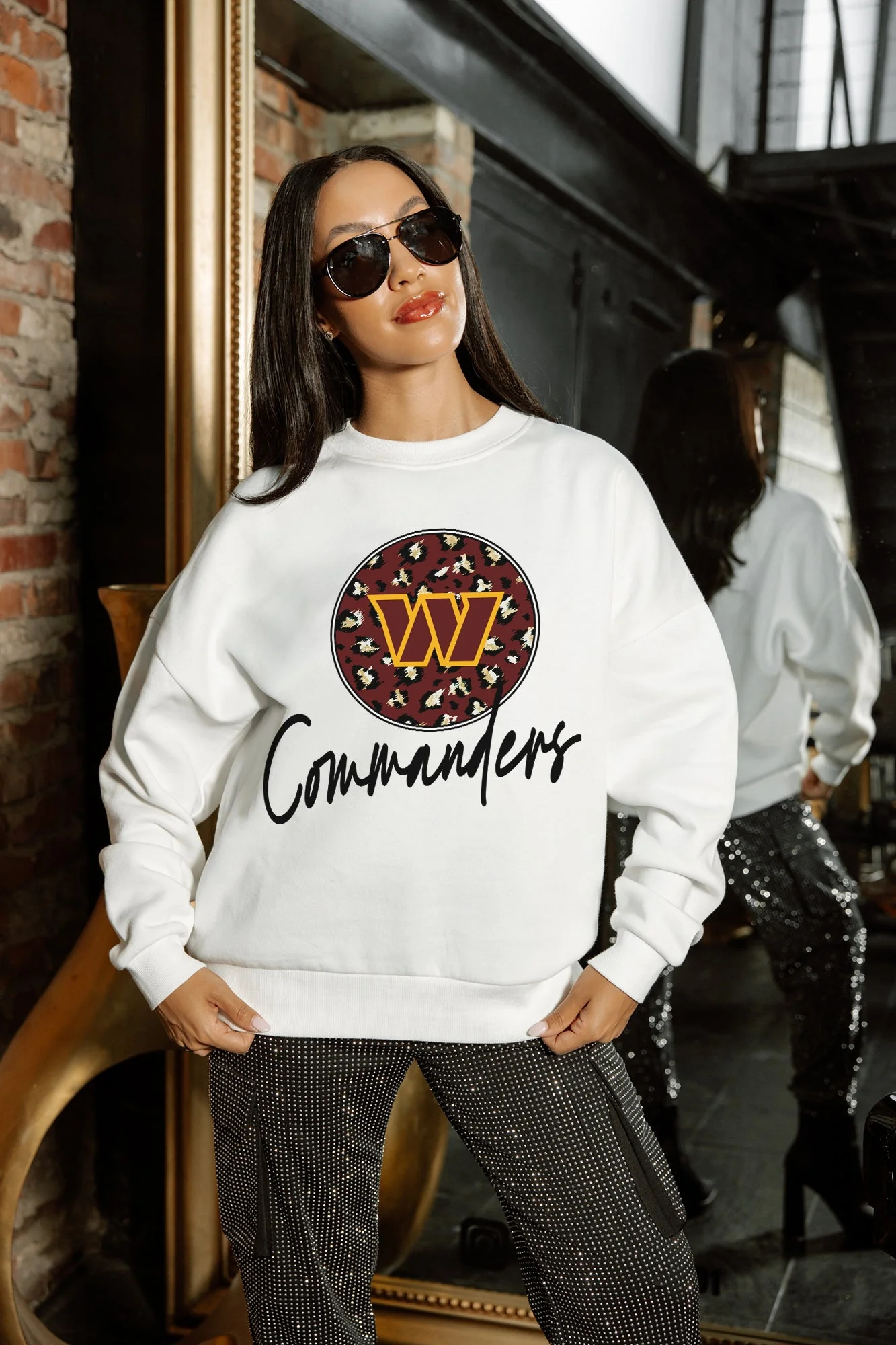 WASHINGTON COMMANDERS WILD BREAKTHROUGH PREMIUM FLEECE CREWNECK PULLOVER - Image 2