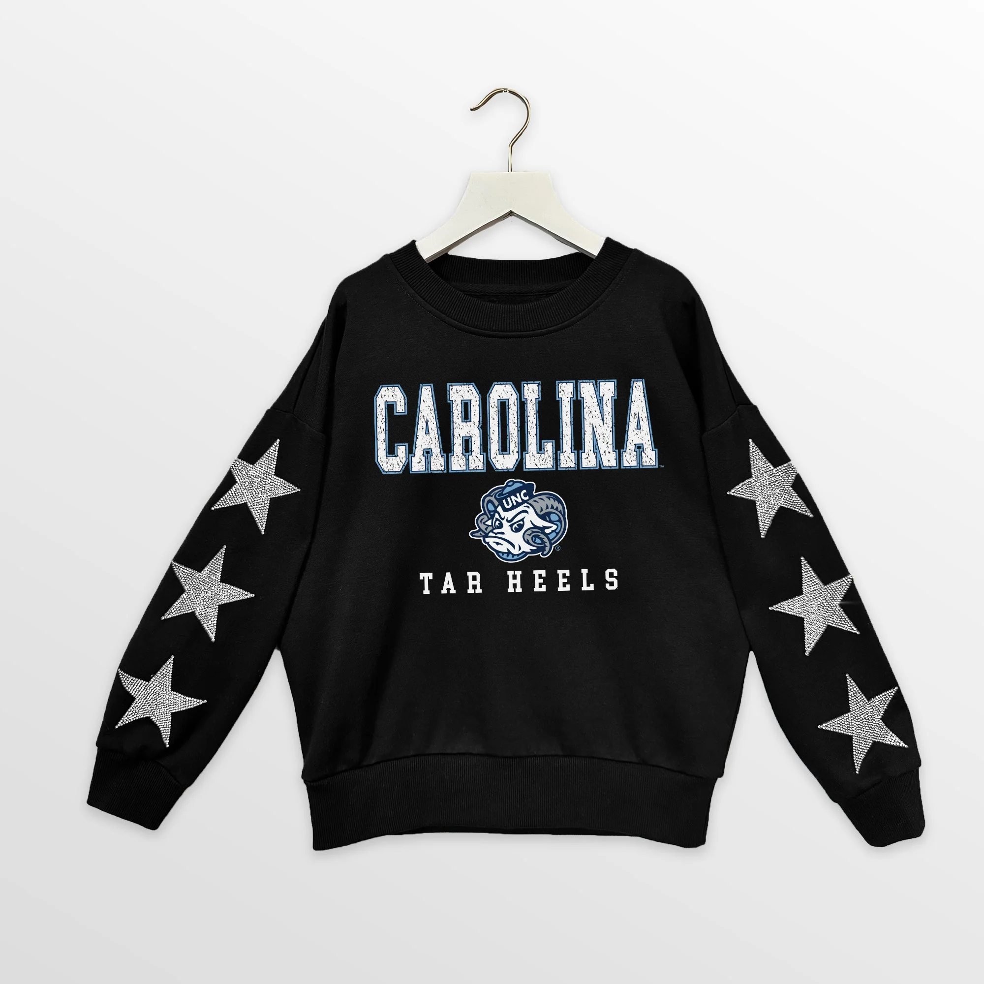 NORTH CAROLINA TAR HEELS VELOCITY KIDS STAR SLEEVE CREWNECK PULLOVER - Image 7